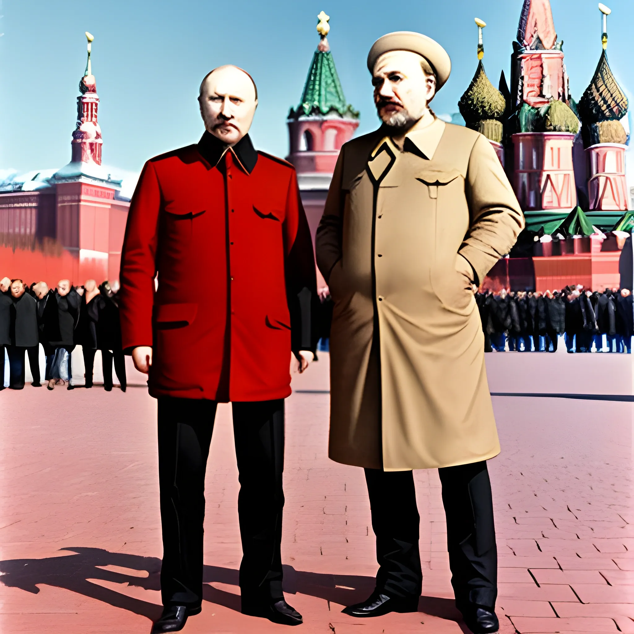 Lenin and Putin in Soviet Red Square