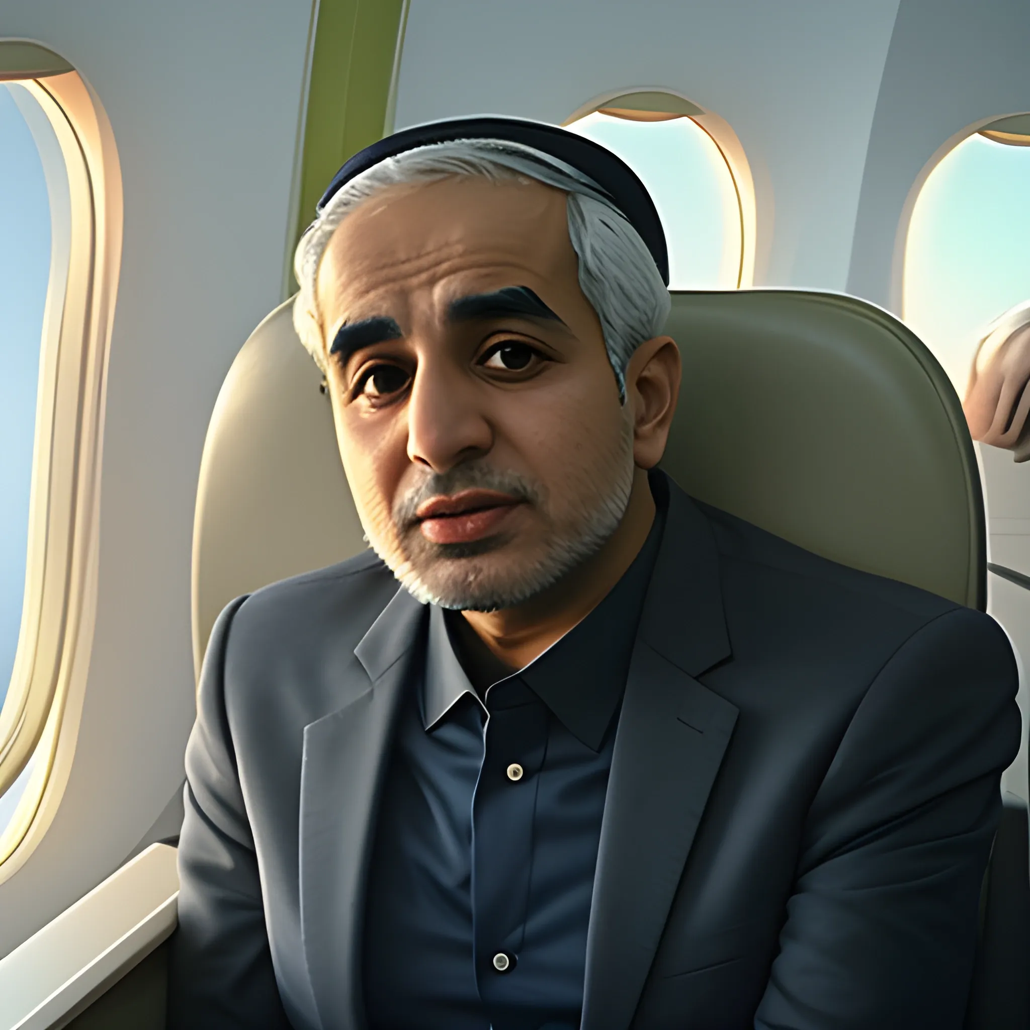  mohammad faridzadeh in airplane
