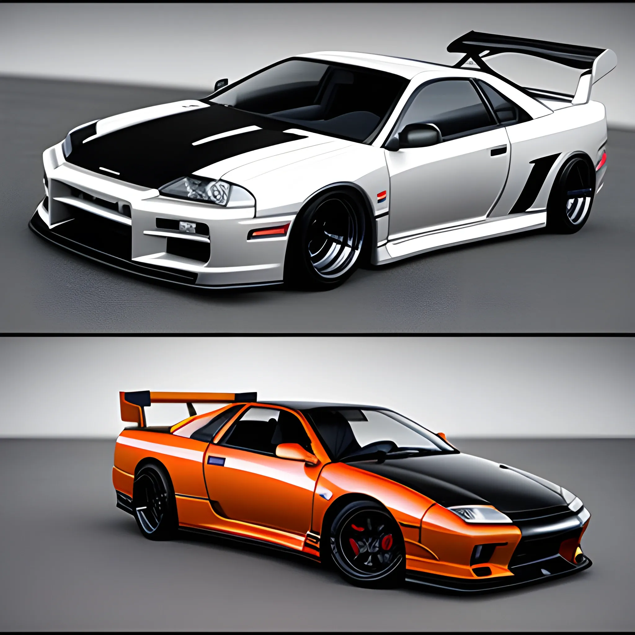 Fusion of the Nissan Skyline r34 and the mclaren , 3D