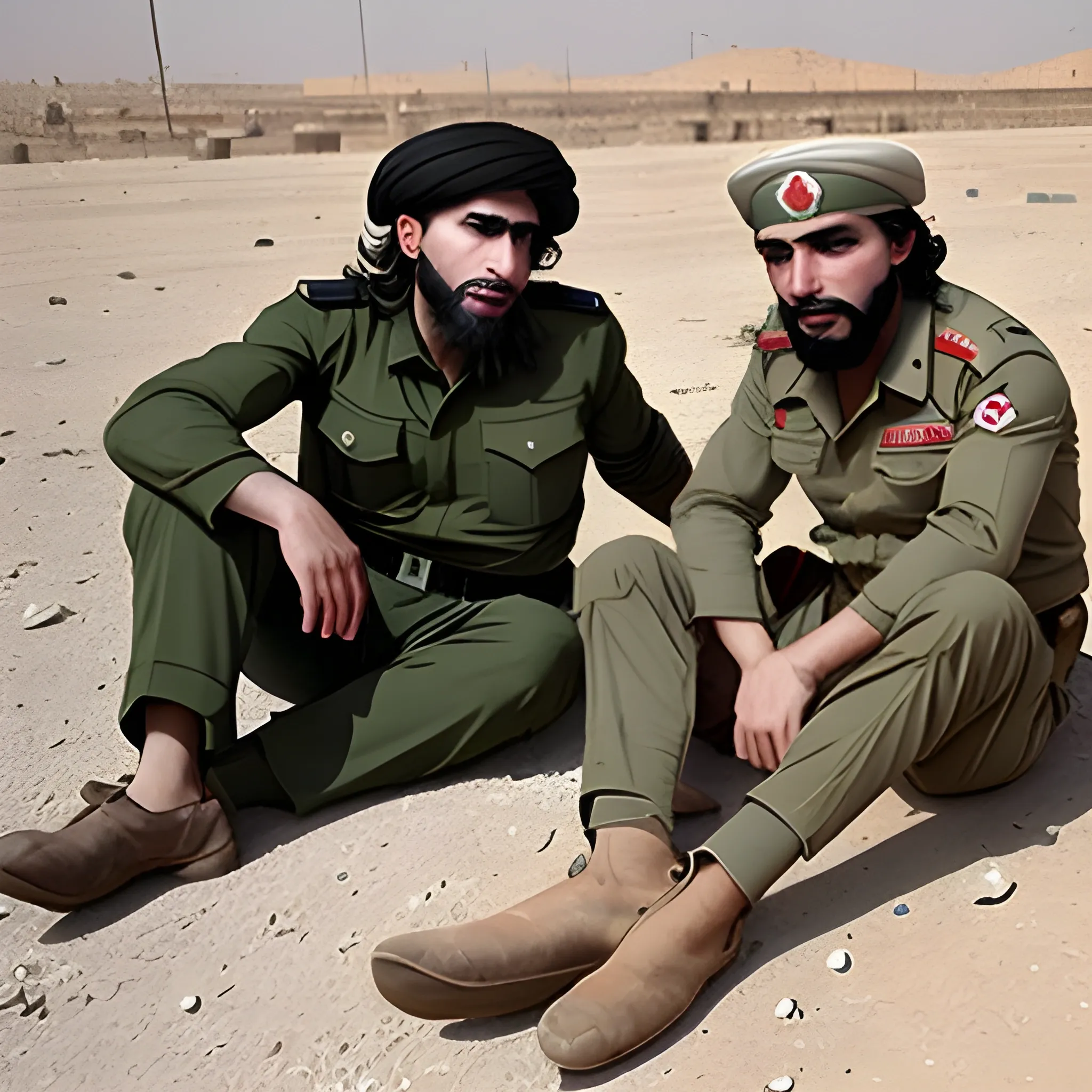 Martyr Mustafa Chamran and Che Guevara are fighting with the Iraqi army in Khorramshahr
