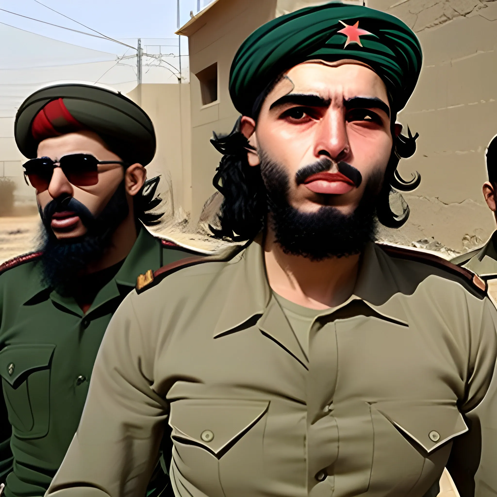 Martyr Mustafa Chamran and Che Guevara are fighting with the Iraqi army in Khorramshahr
