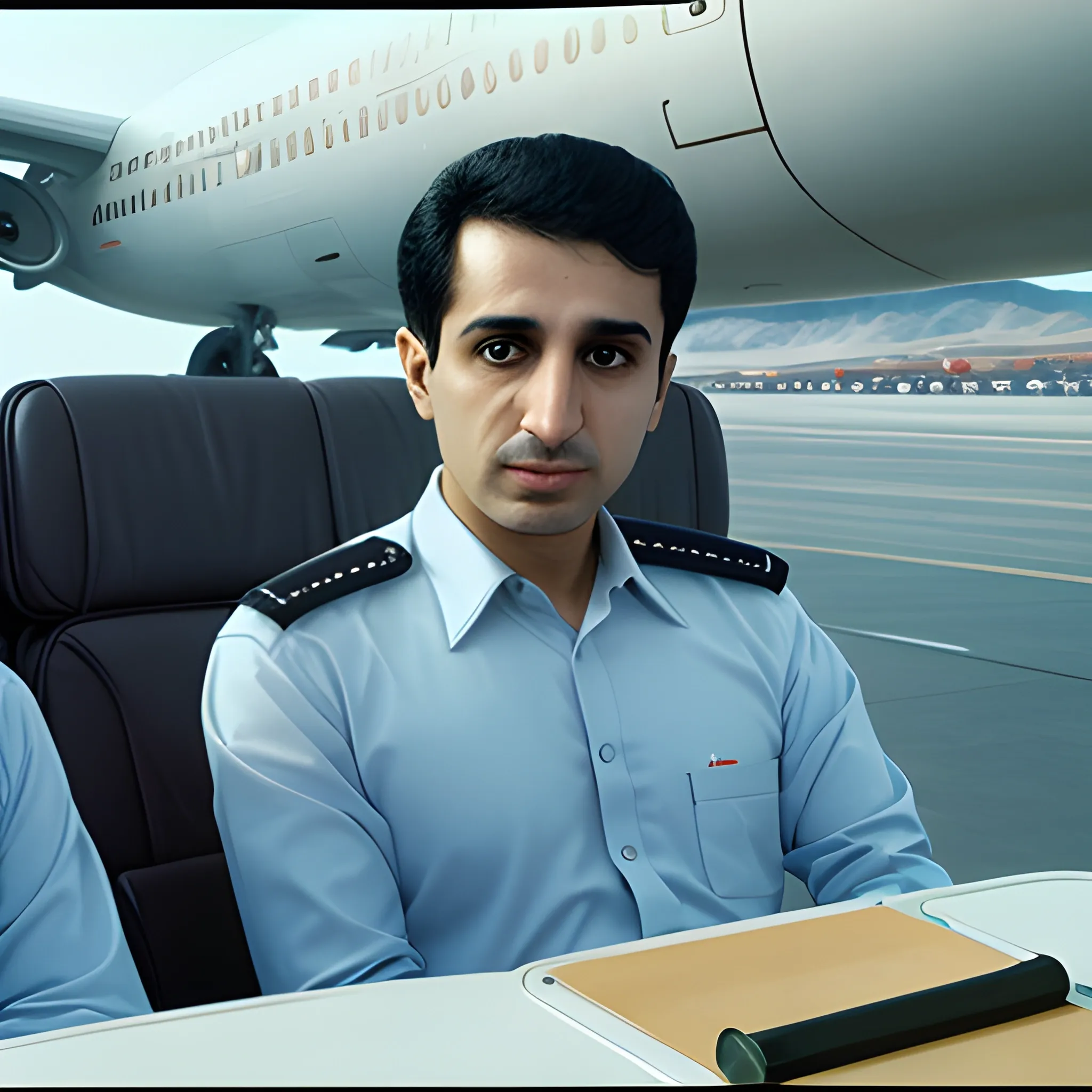  mohammad faridzadeh in airplane
