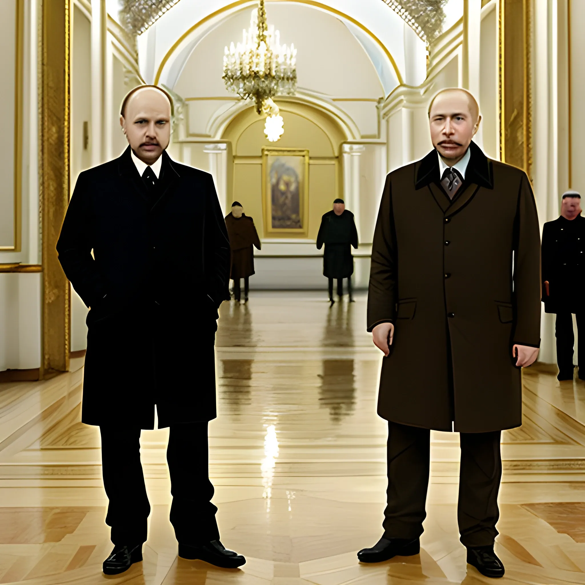 Lenin and Putin in  Kremlin