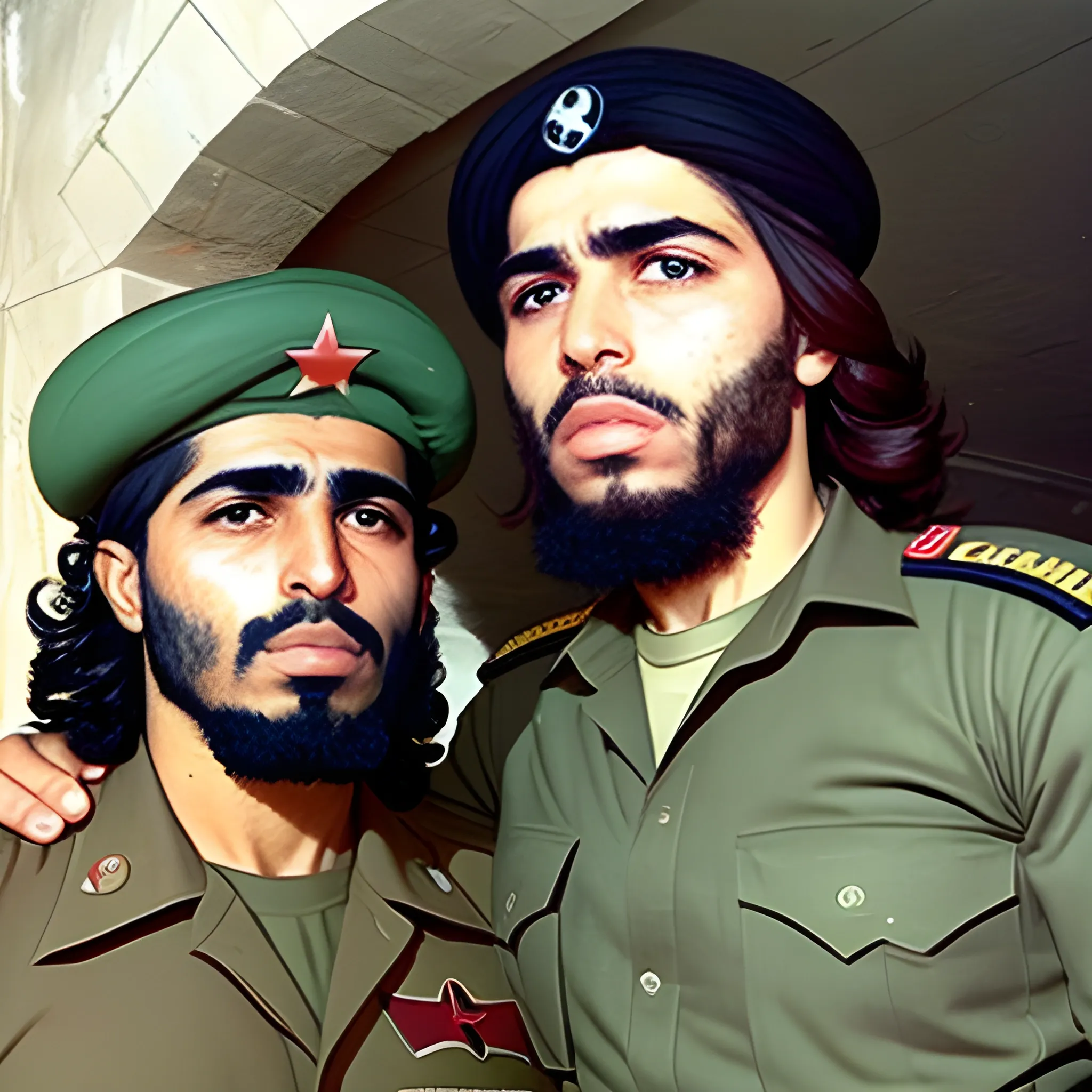 Martyr Mustafa Chamran and Che Guevara are fighting with the Iraqi army in Khorramshahr
