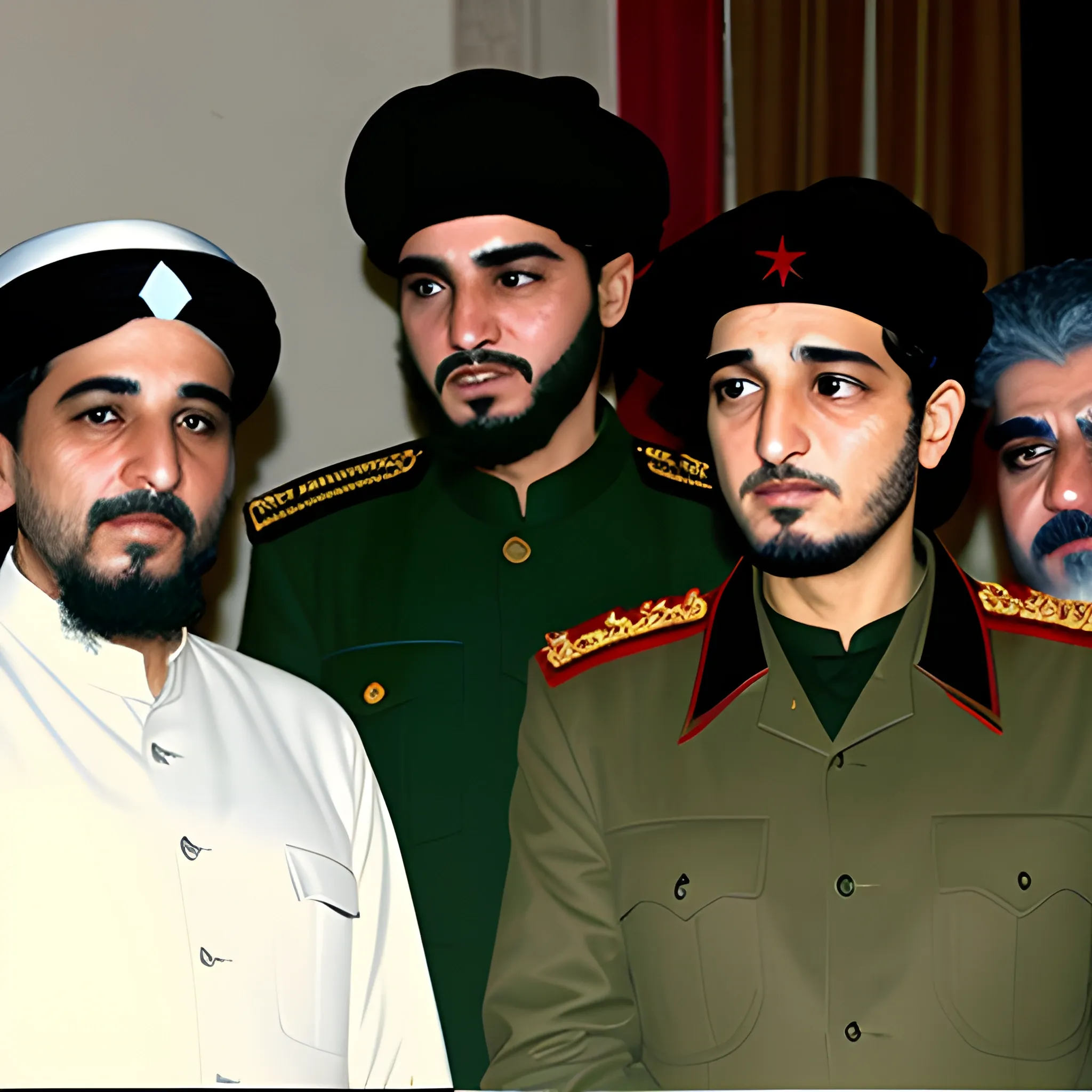 Ahmad Shah Massoud Qassem Soleimani Abbas during the era of martyr Babaei and Che Guevara Hugo Chavez  in party