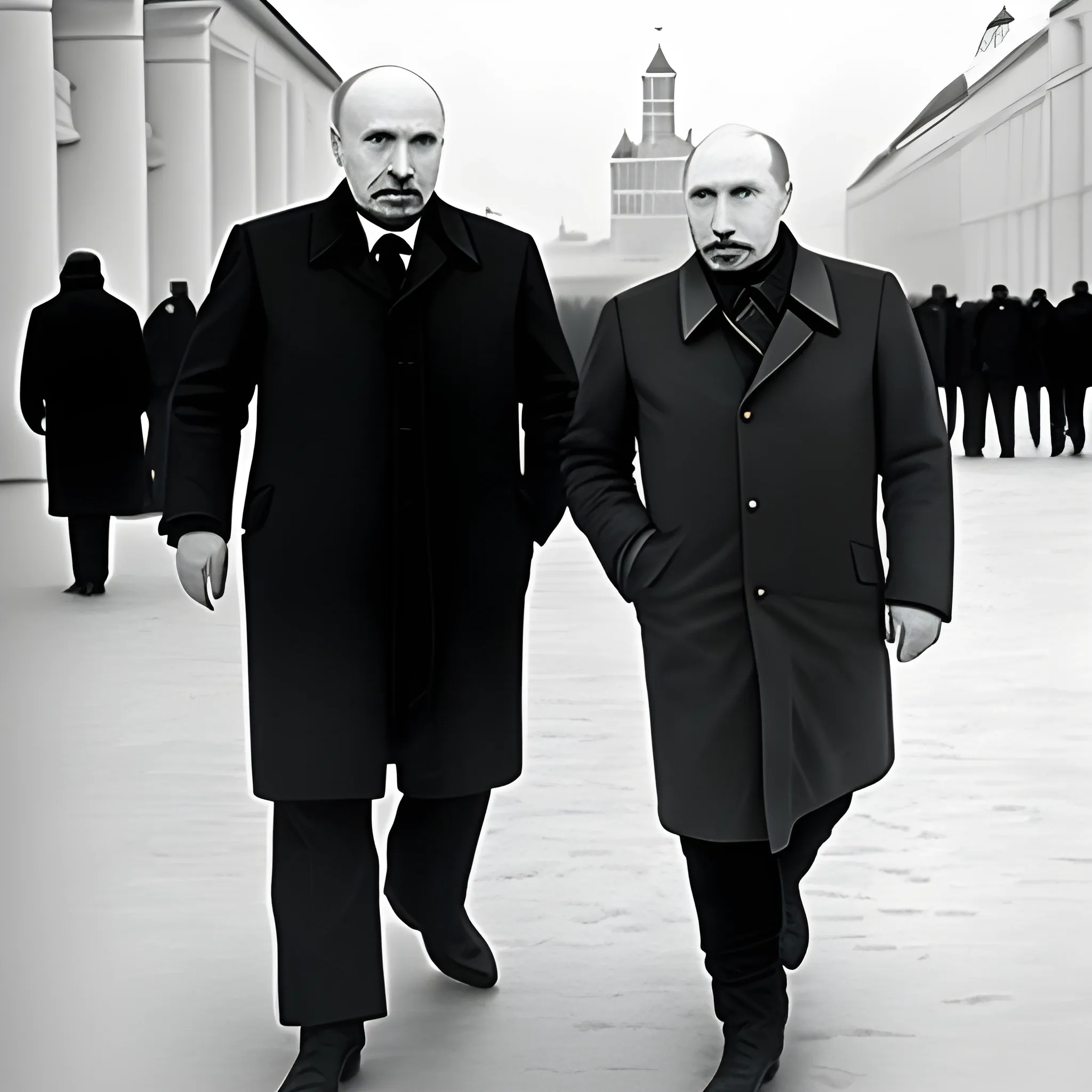 Lenin and Putin in  Kremlin