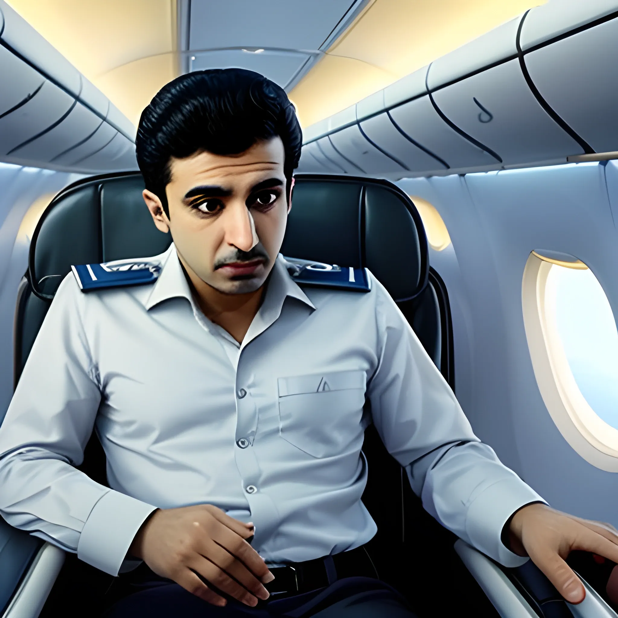  mohammad faridzadeh in airplane
