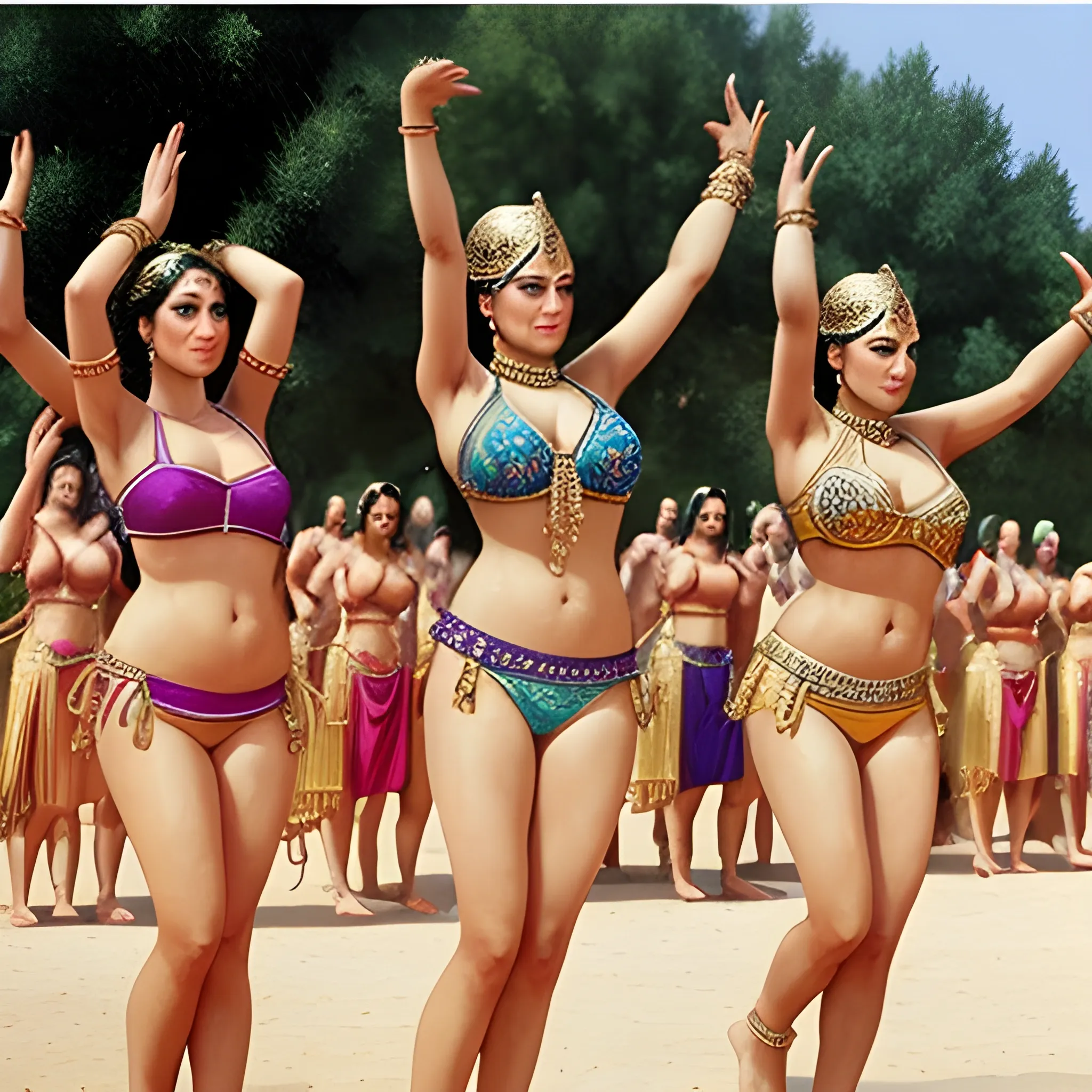 Achaemenid Empire women in bikinis dance