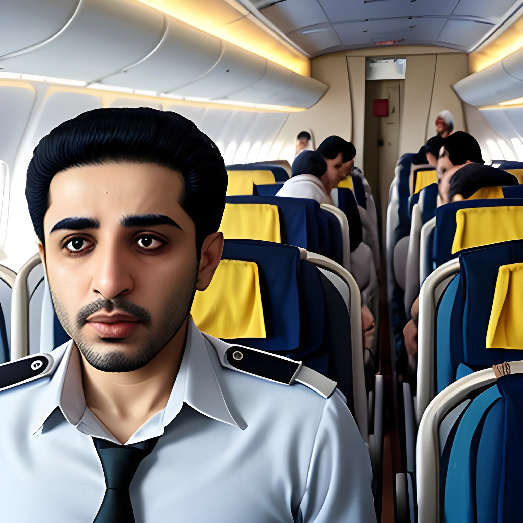  mohammad faridzadeh in airplane
