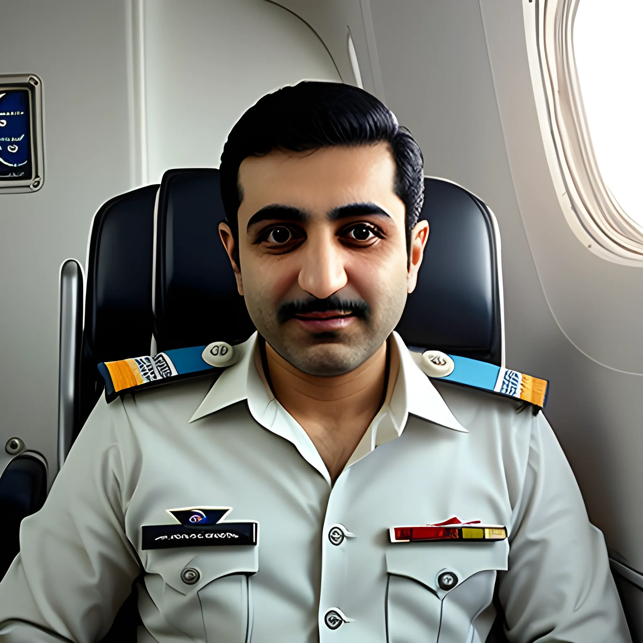 Pilot Mohammad Faridzadeh in the plane