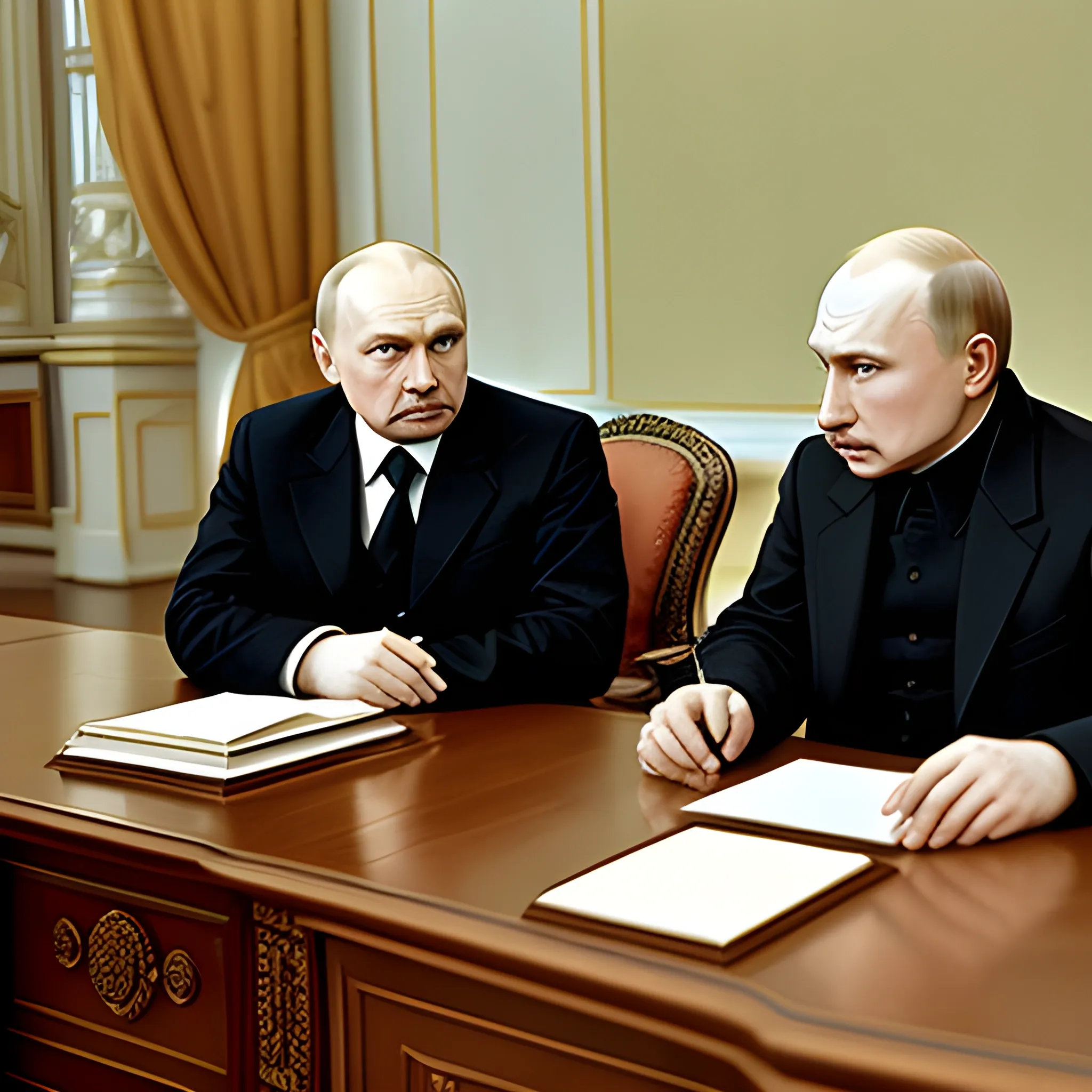 Lenin and Putin in  Kremlin