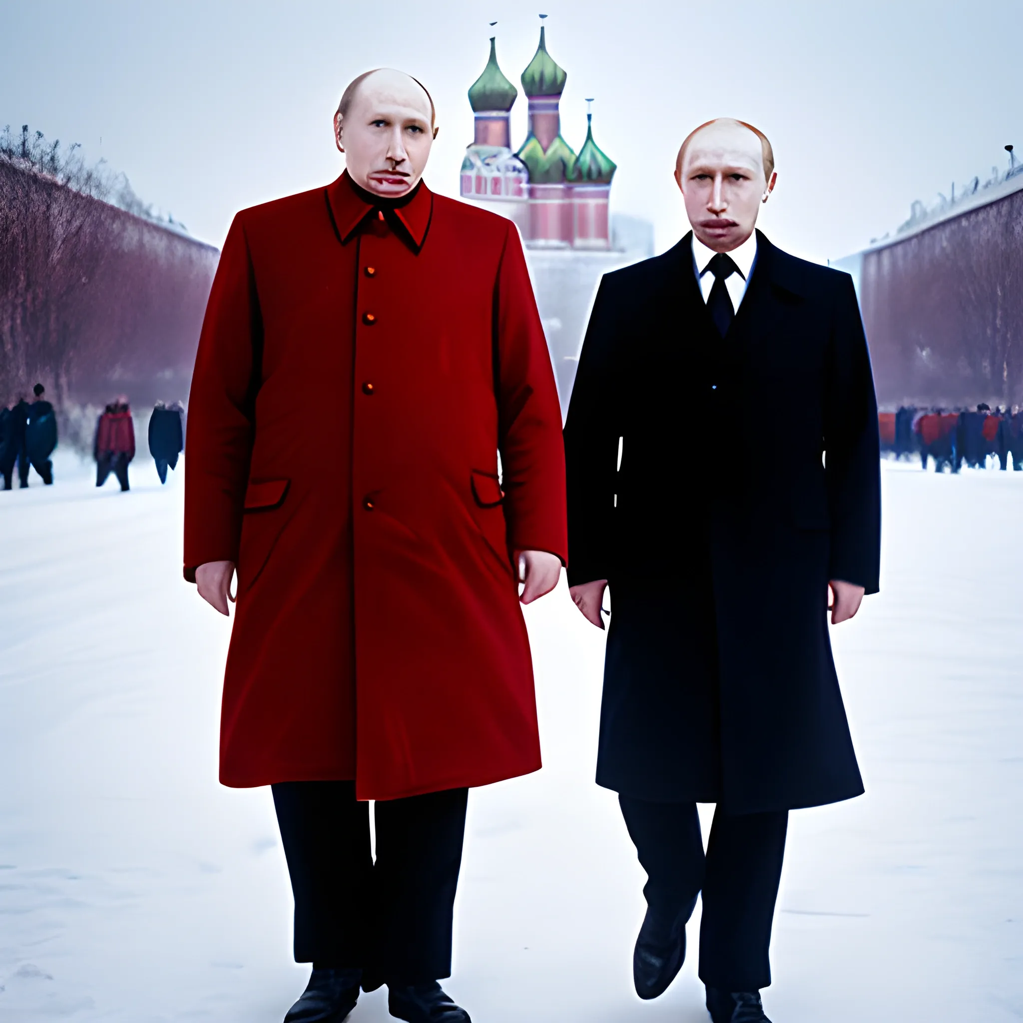 Lenin and Putin in  Kremlin