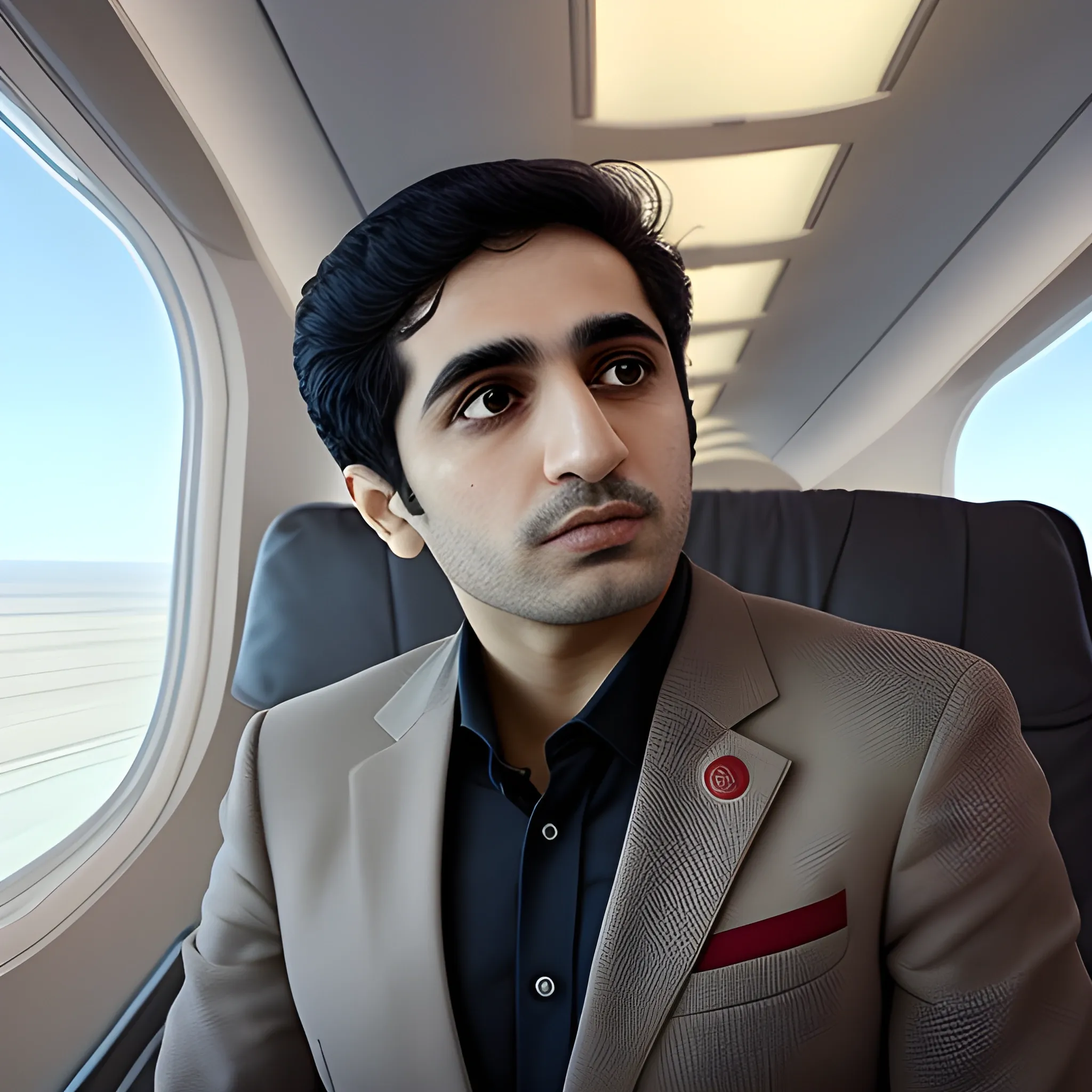  mohammad faridzadeh in airplane
