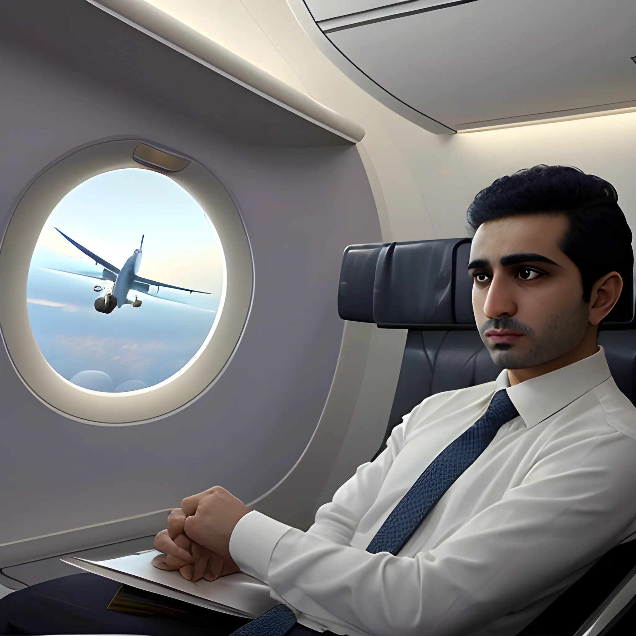  mohammad faridzadeh in airplane
