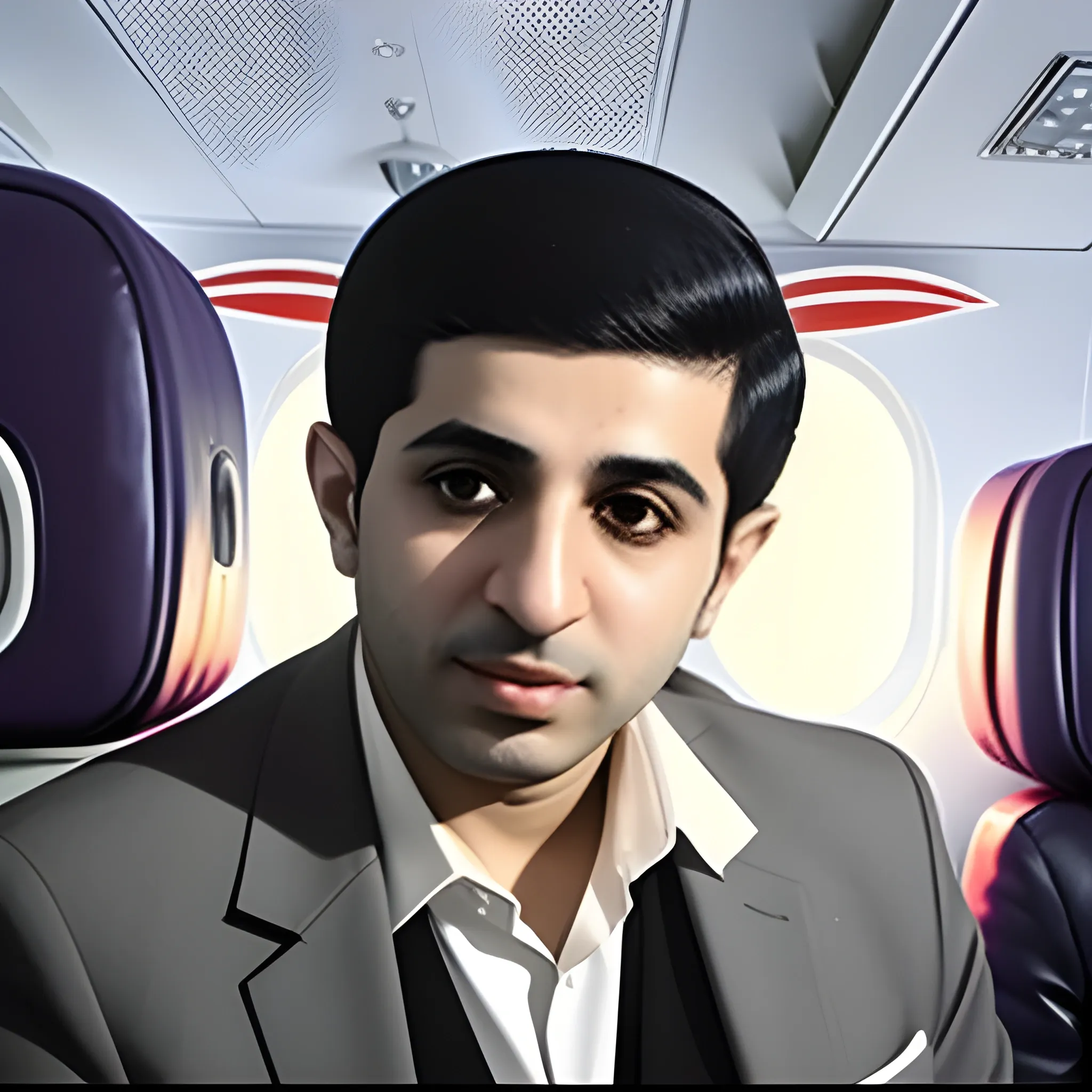  mohammad faridzadeh in airplane
