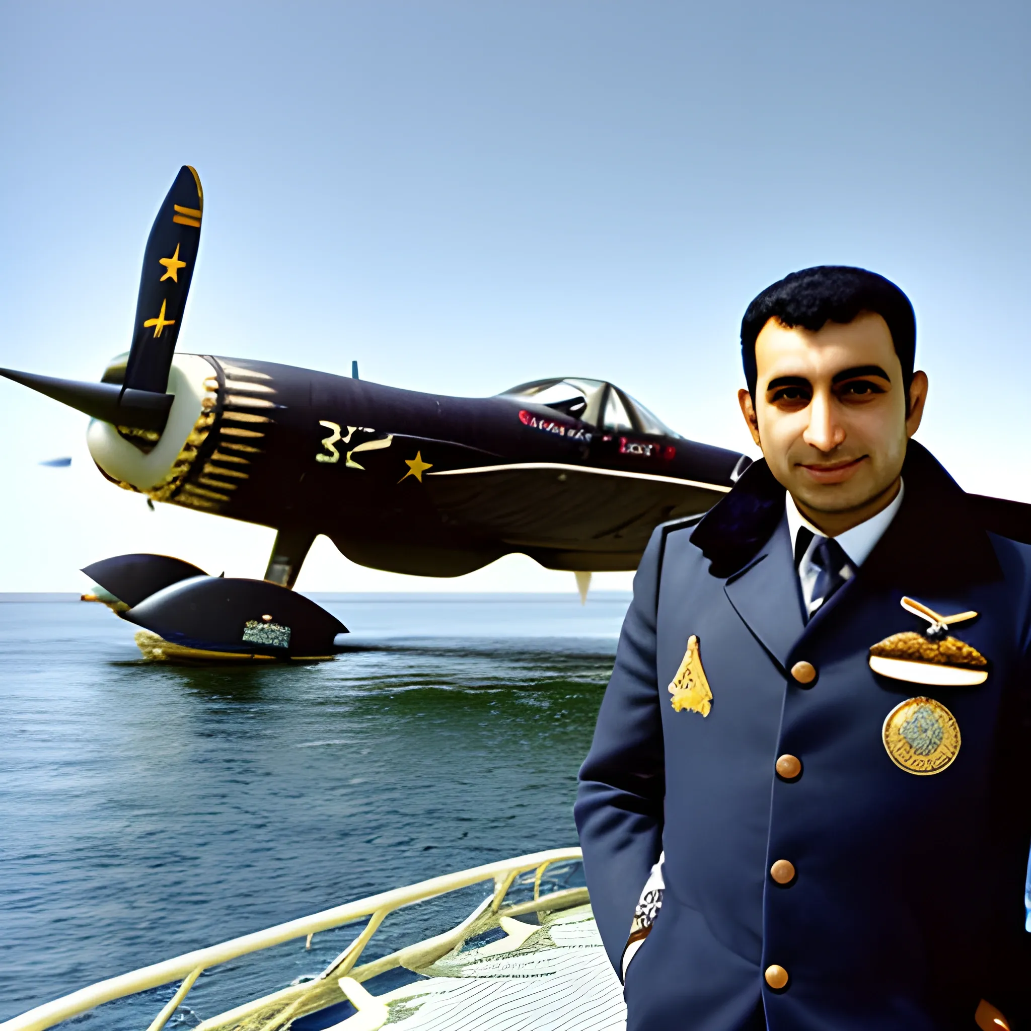 Pilot Mohammad Faridzadeh in the  Ekranoplan 