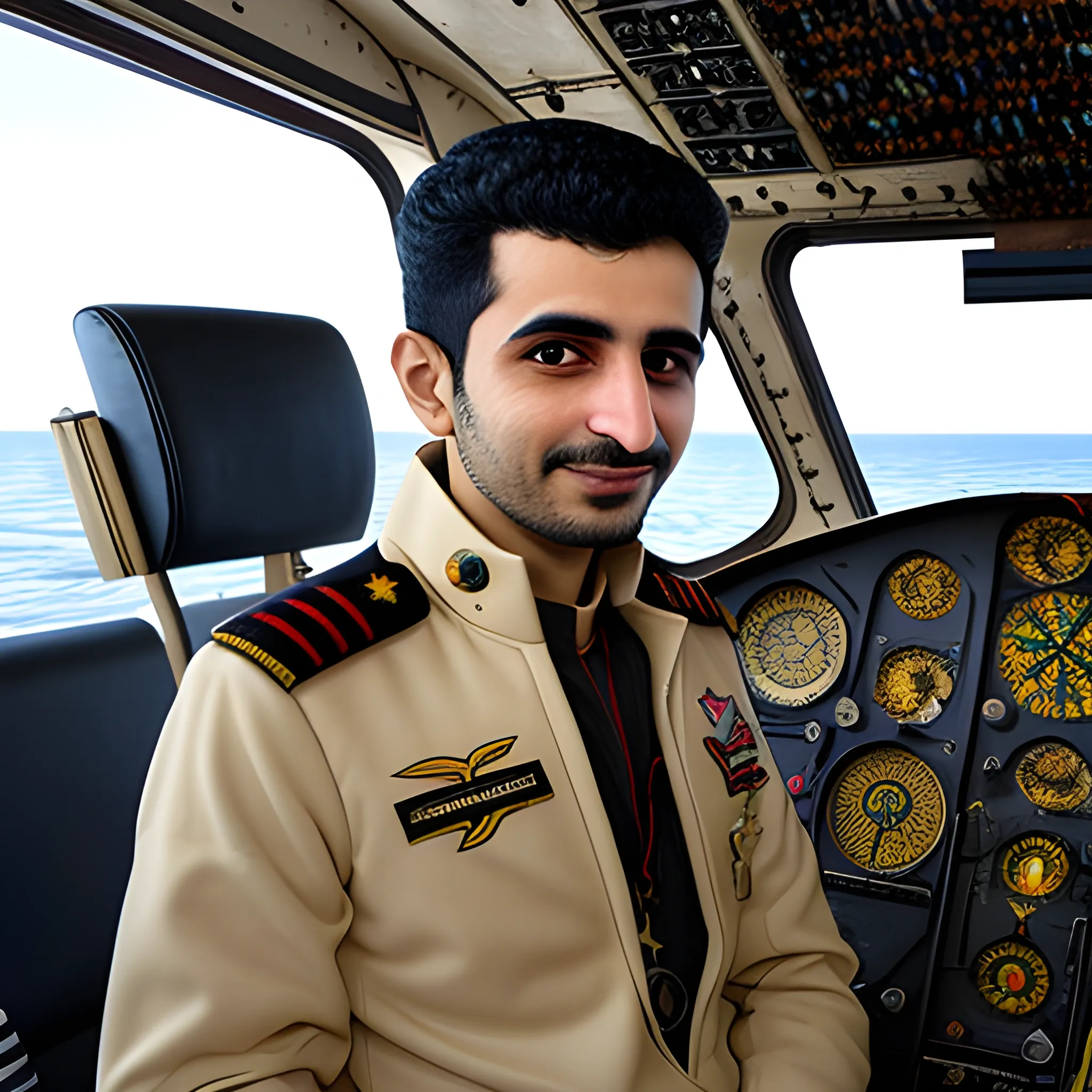 Pilot Mohammad Faridzadeh in the  Ekranoplan 