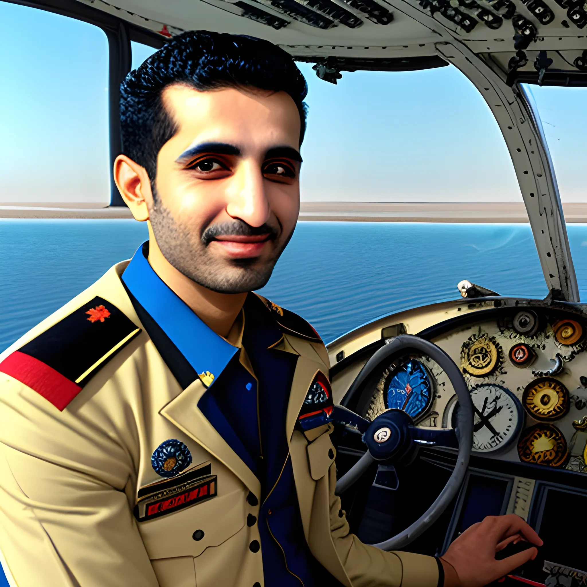 Pilot Mohammad Faridzadeh in the  Ekranoplan 