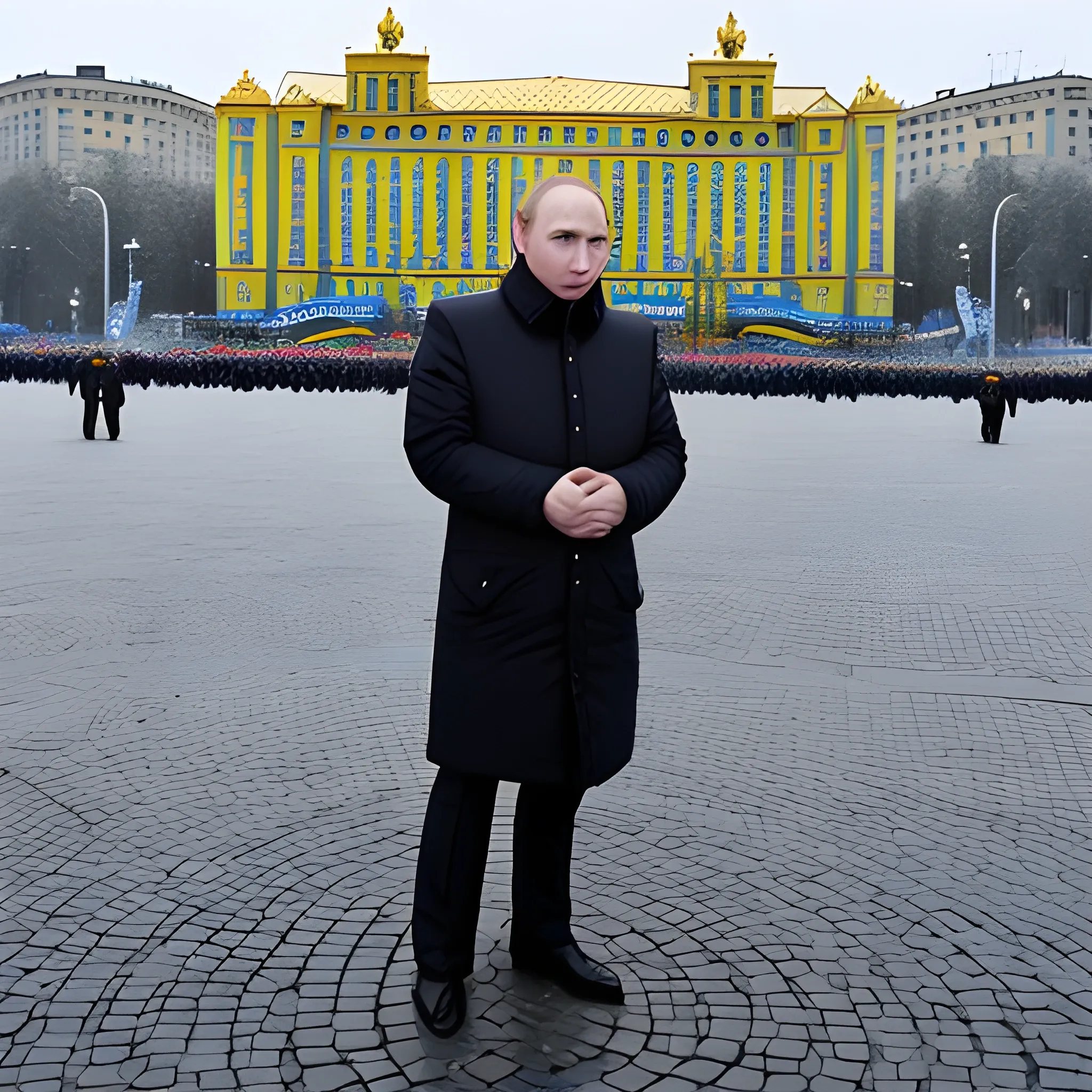  Putin in  Kyiv, Ukraine -The famous square of Kiev, Ukraine