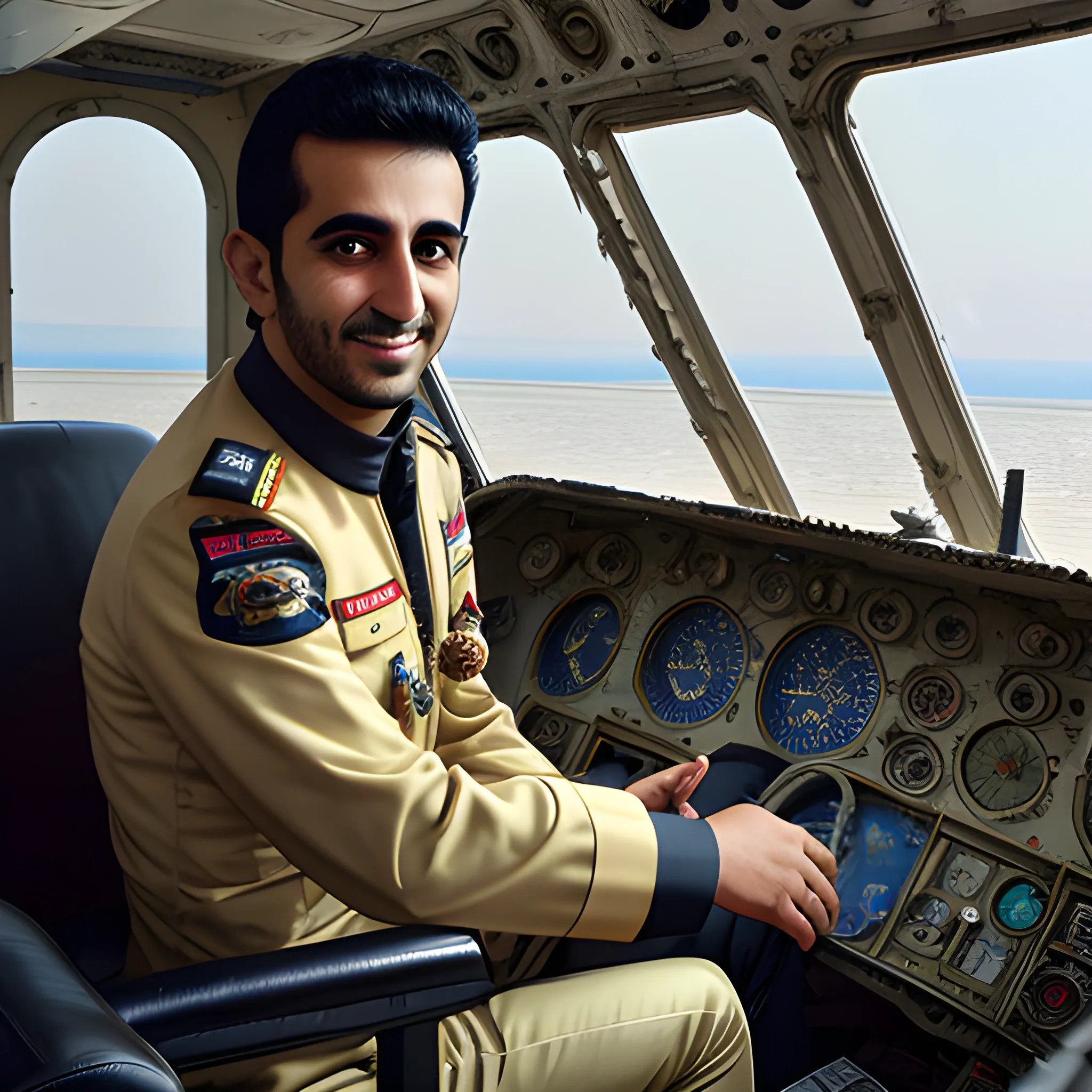 Pilot Mohammad Faridzadeh in the  Ekranoplan 