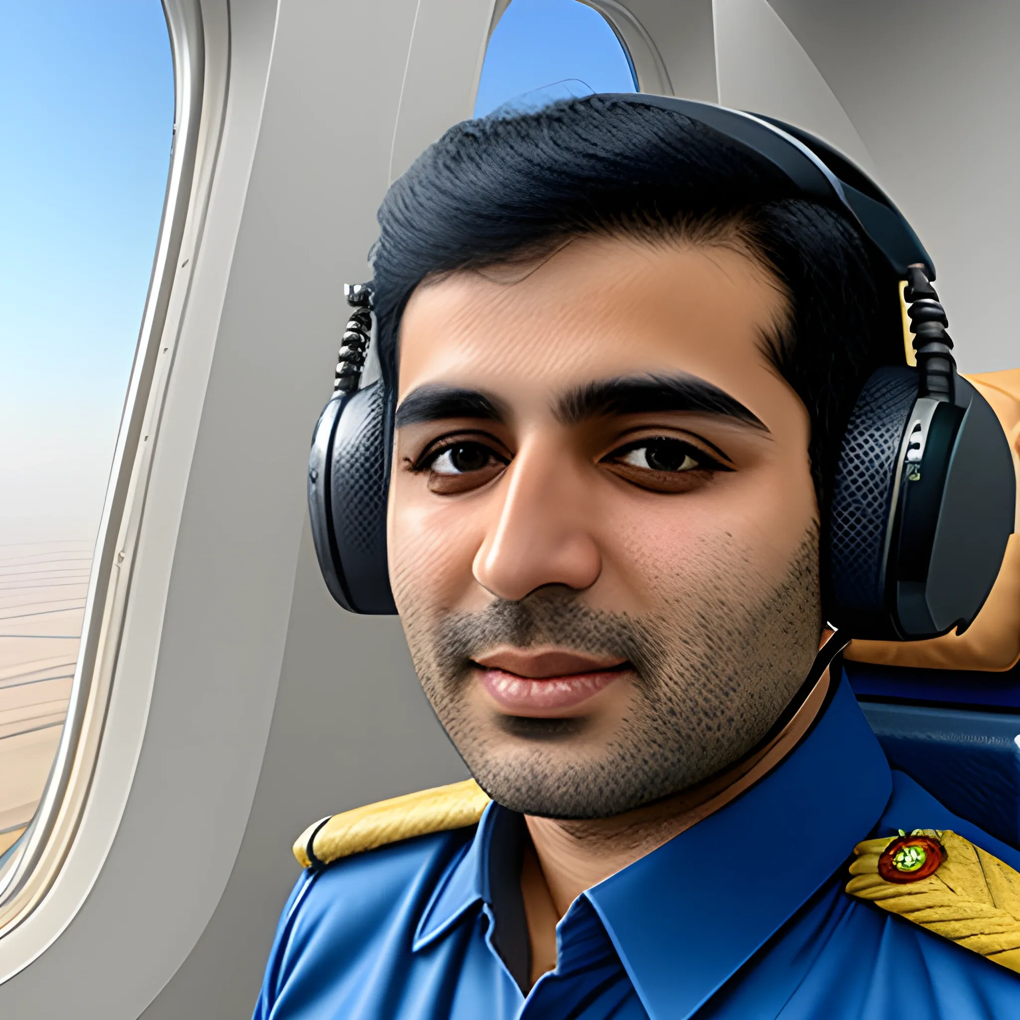 Pilot Mohammad Faridzadeh in the plane