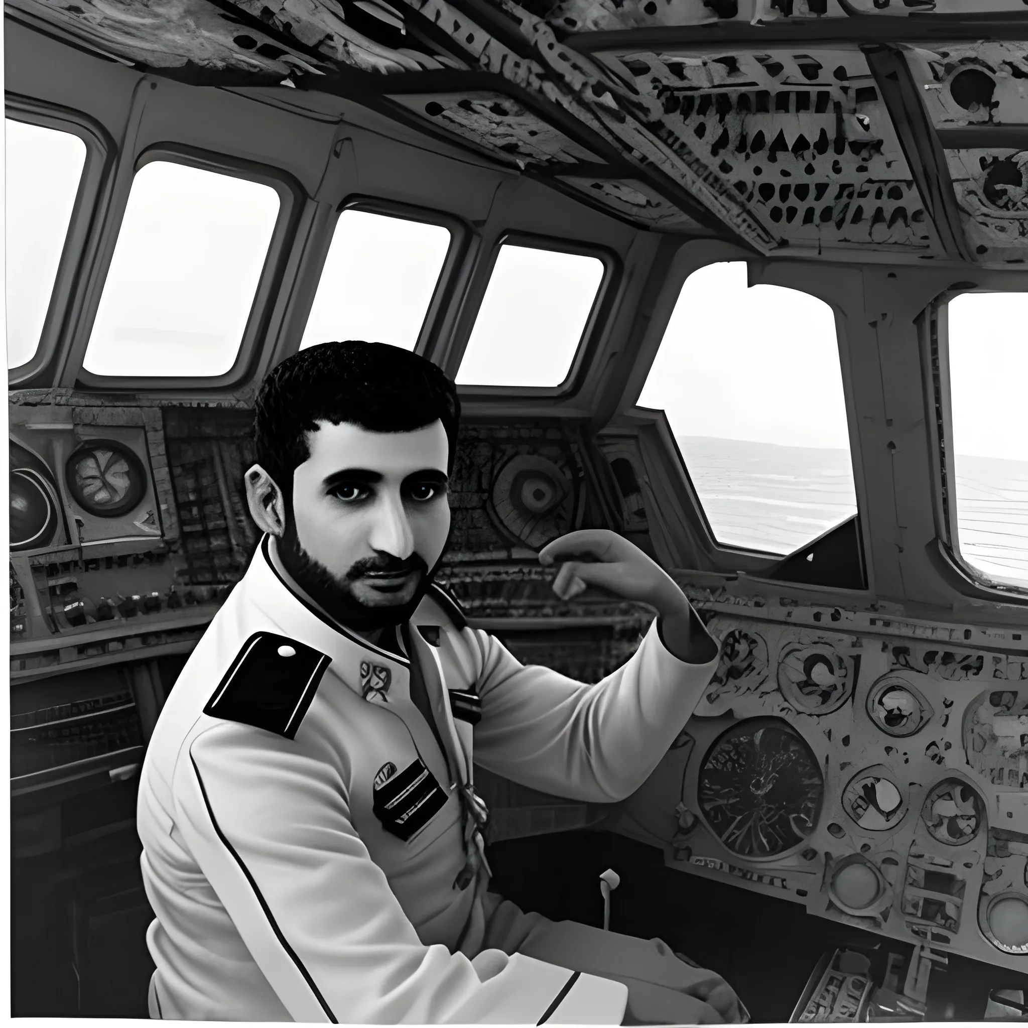 Pilot Mohammad Faridzadeh in the  Ekranoplan 