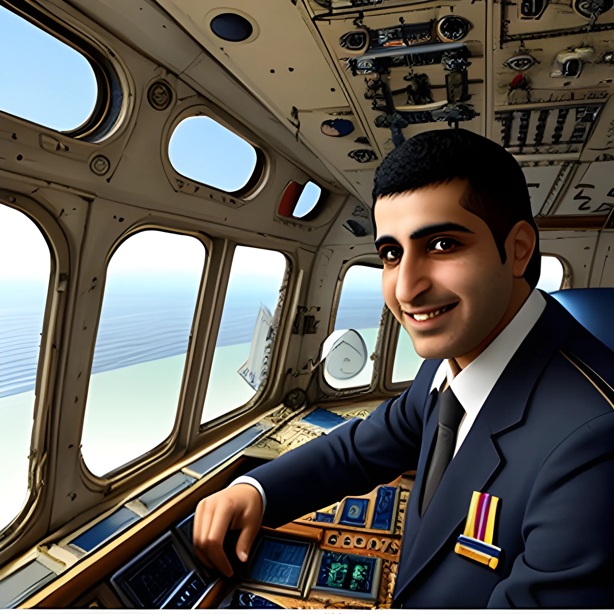 Pilot Mohammad Faridzadeh in the  Ekranoplan 