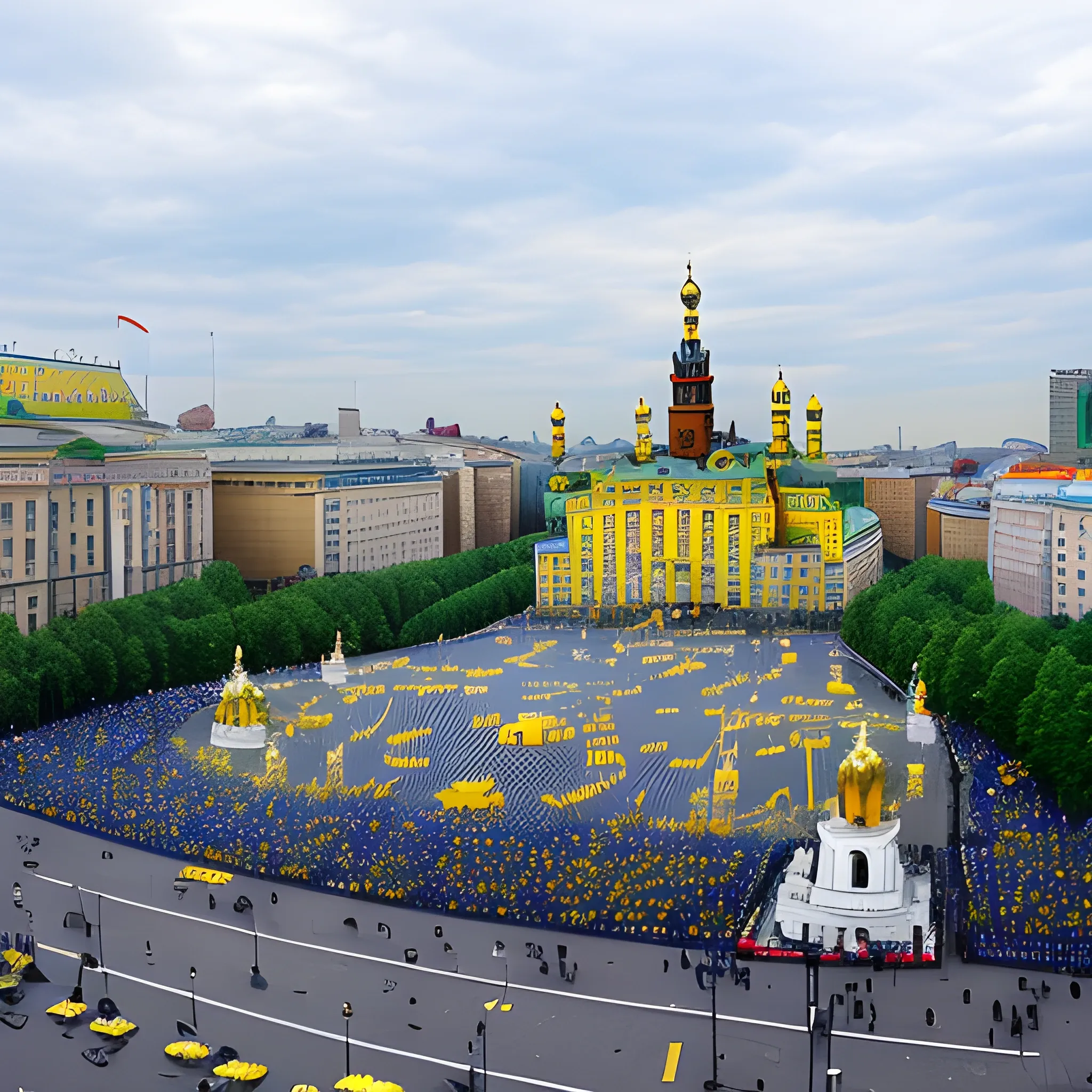  Putin in  Kyiv, Ukraine -The famous square of Kiev, Ukraine