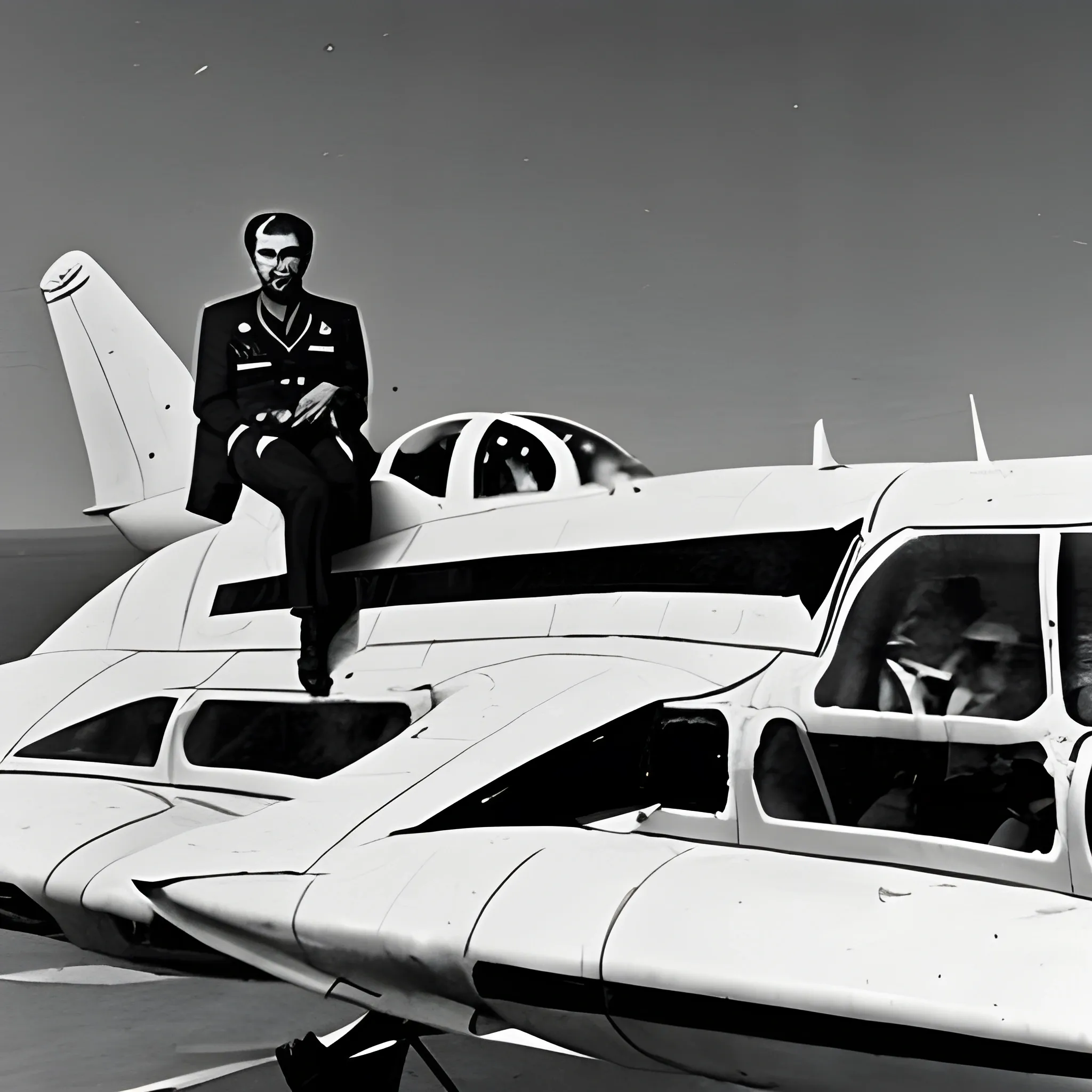 Pilot Mohammad Faridzadeh in the  Ekranoplan 