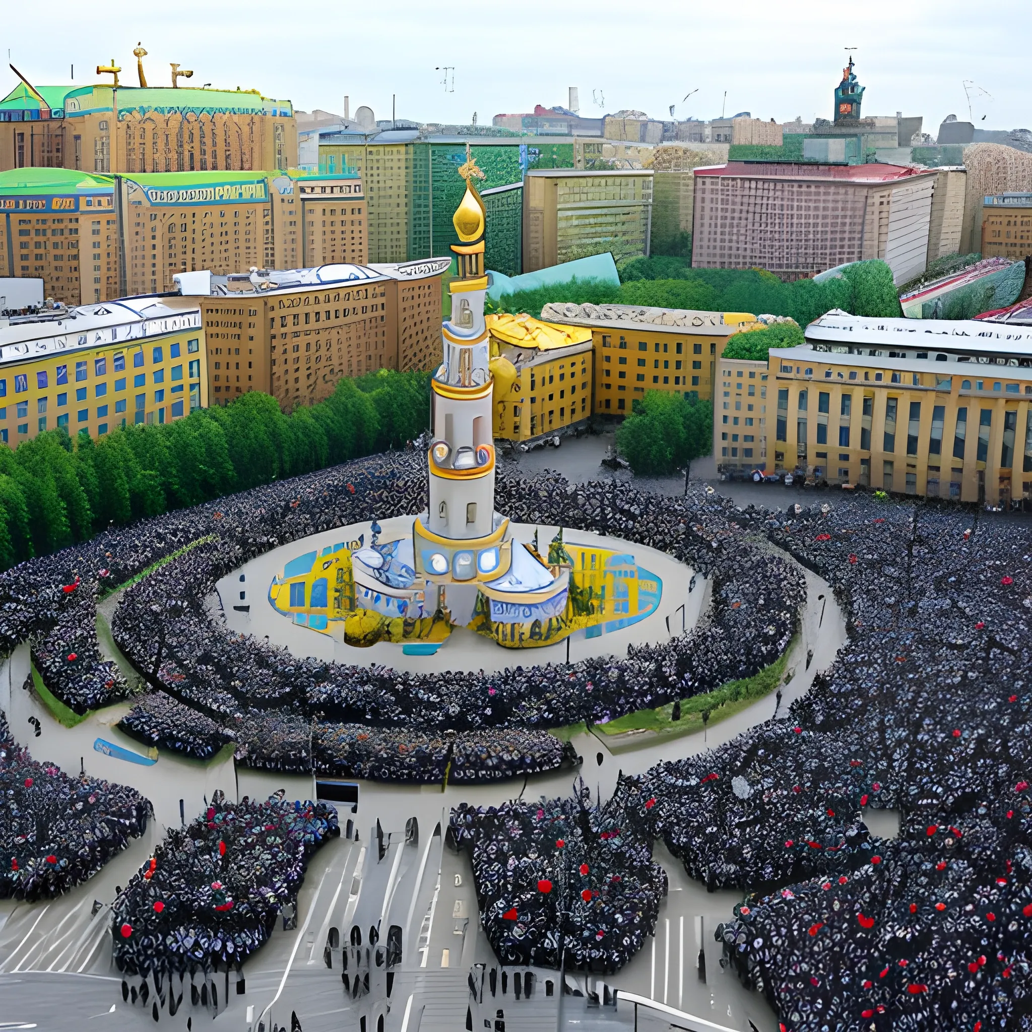  Putin in  Kyiv, Ukraine -The famous square of Kiev, Ukraine