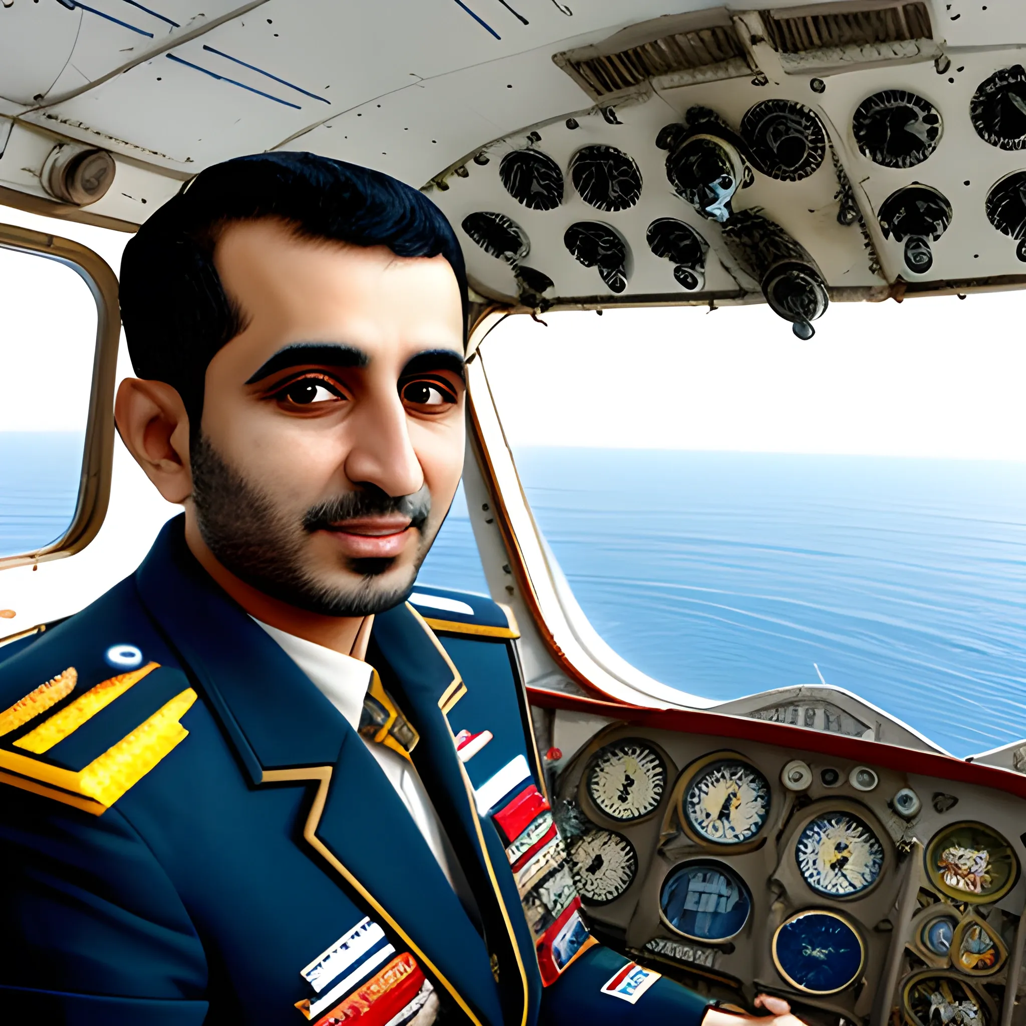 Pilot Mohammad Faridzadeh in the  Ekranoplan 