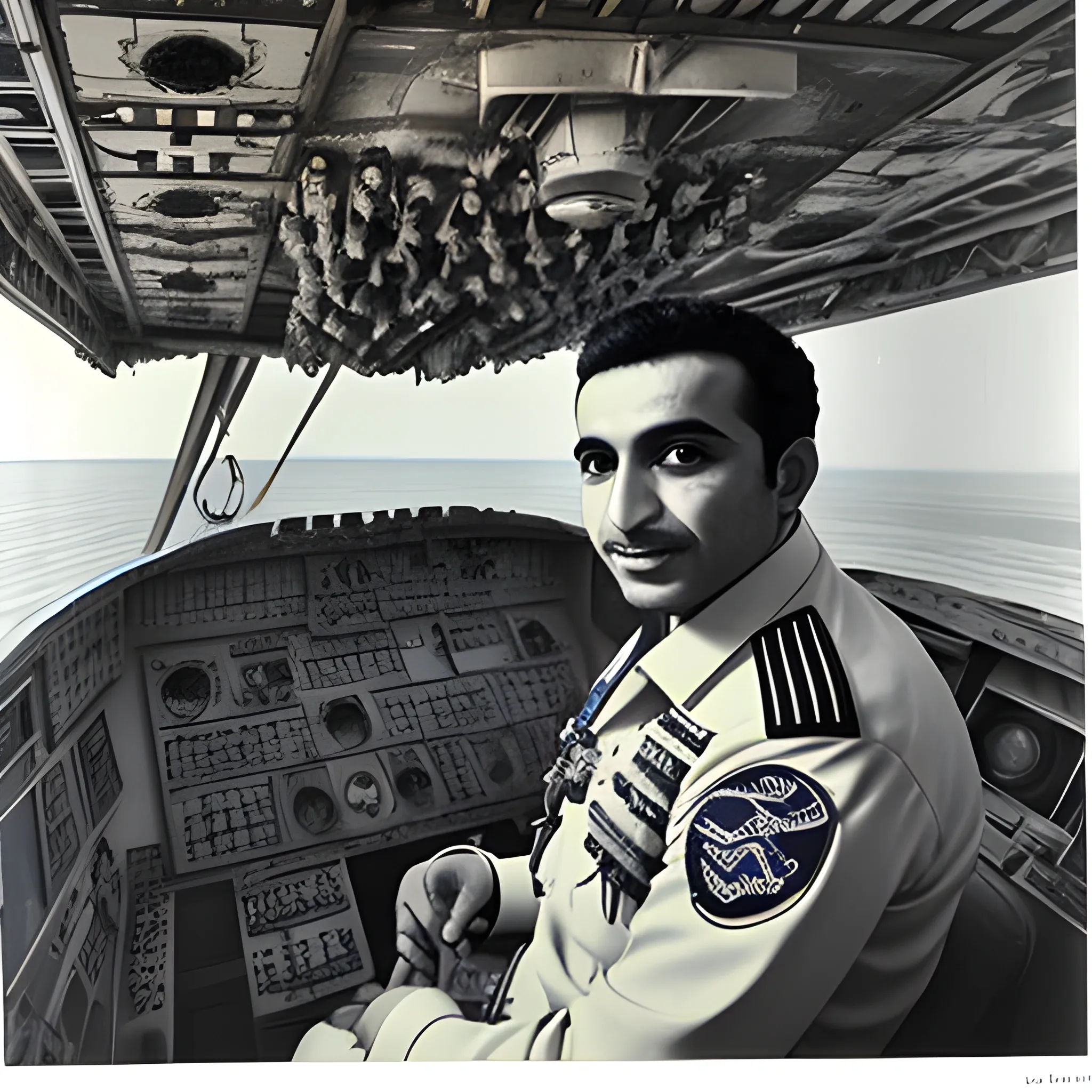 Pilot Mohammad Faridzadeh in the  Ekranoplan 