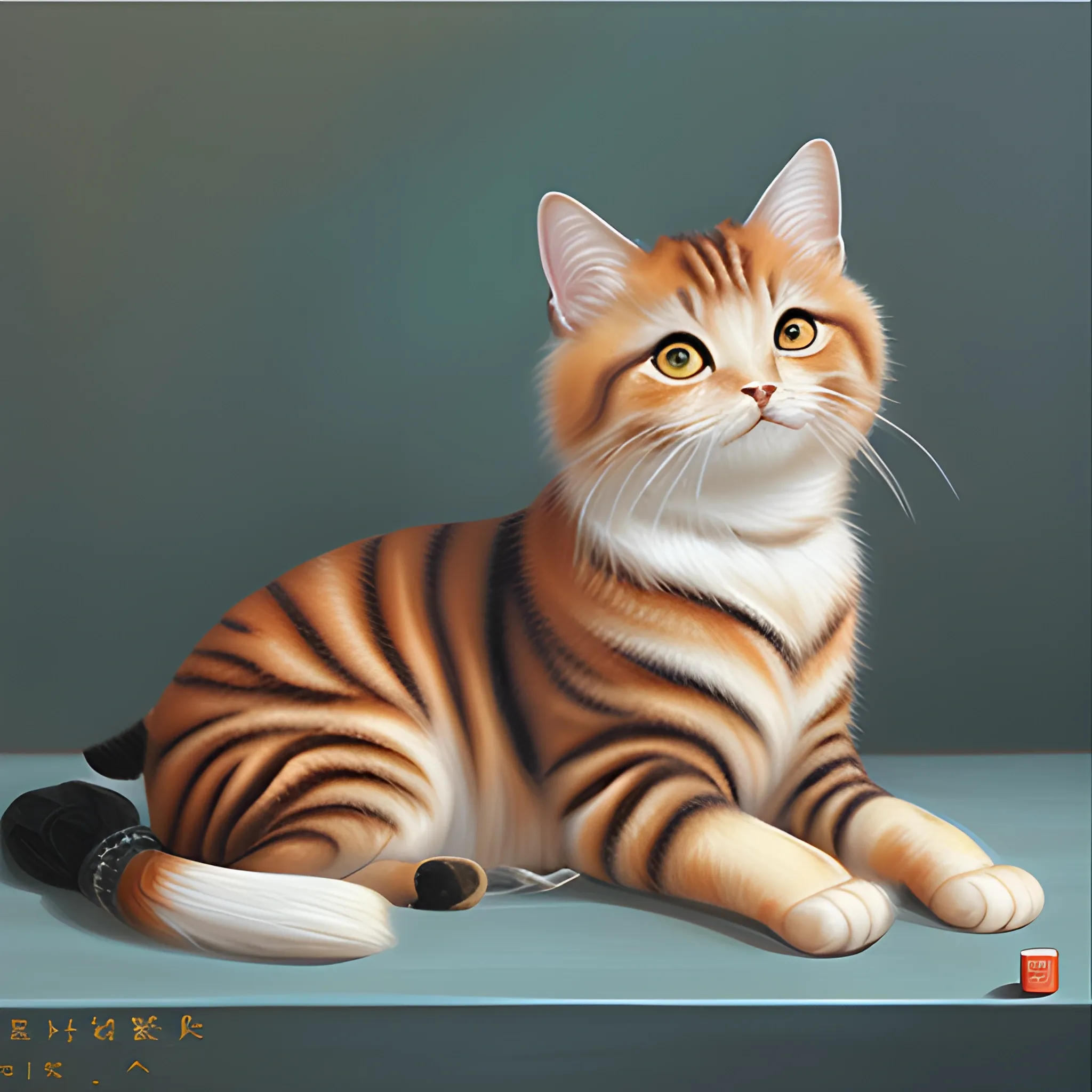 小猪咪,, Oil Painting