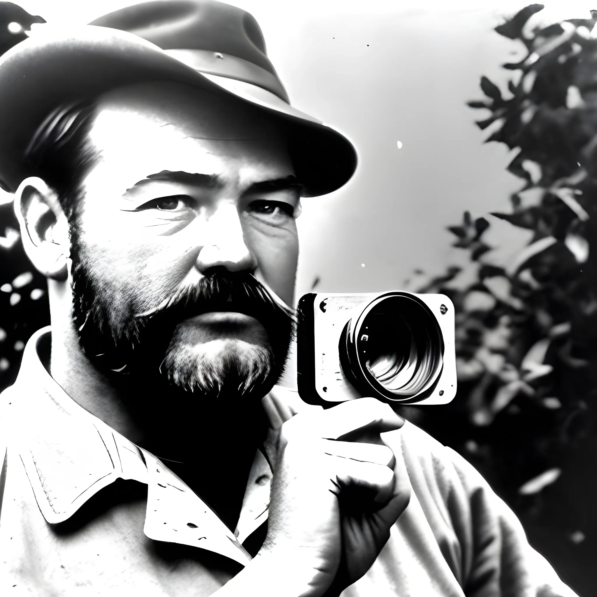 Ernest Hemingway taking a photo