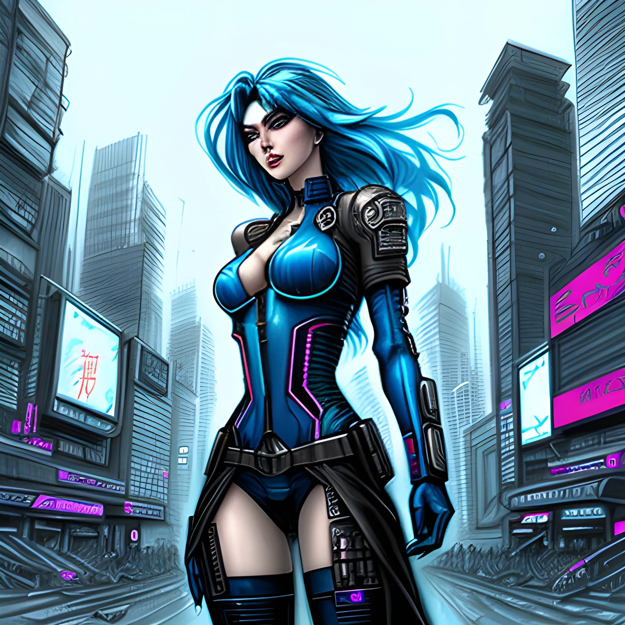 AI Art: cyberpunk girl by @hyde1412