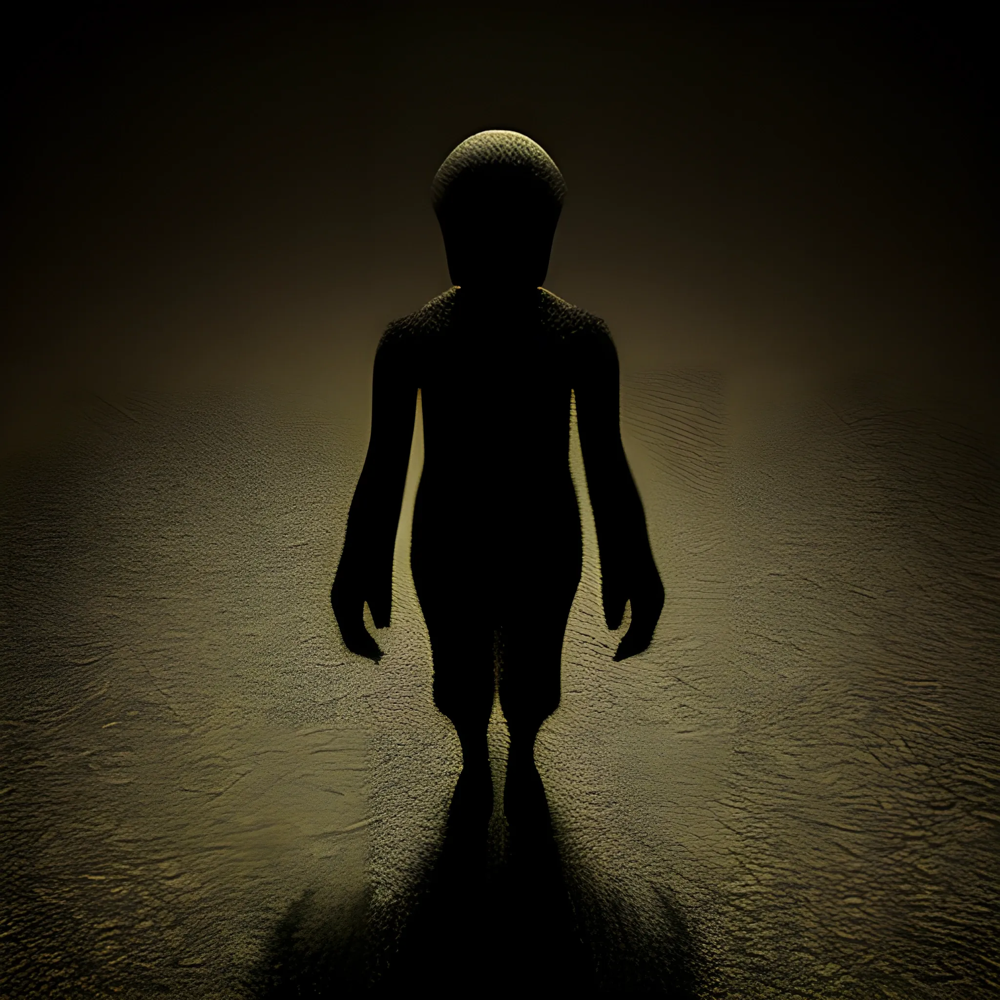 A creepy shadow figure monster walking towards you, Trippy, 3D