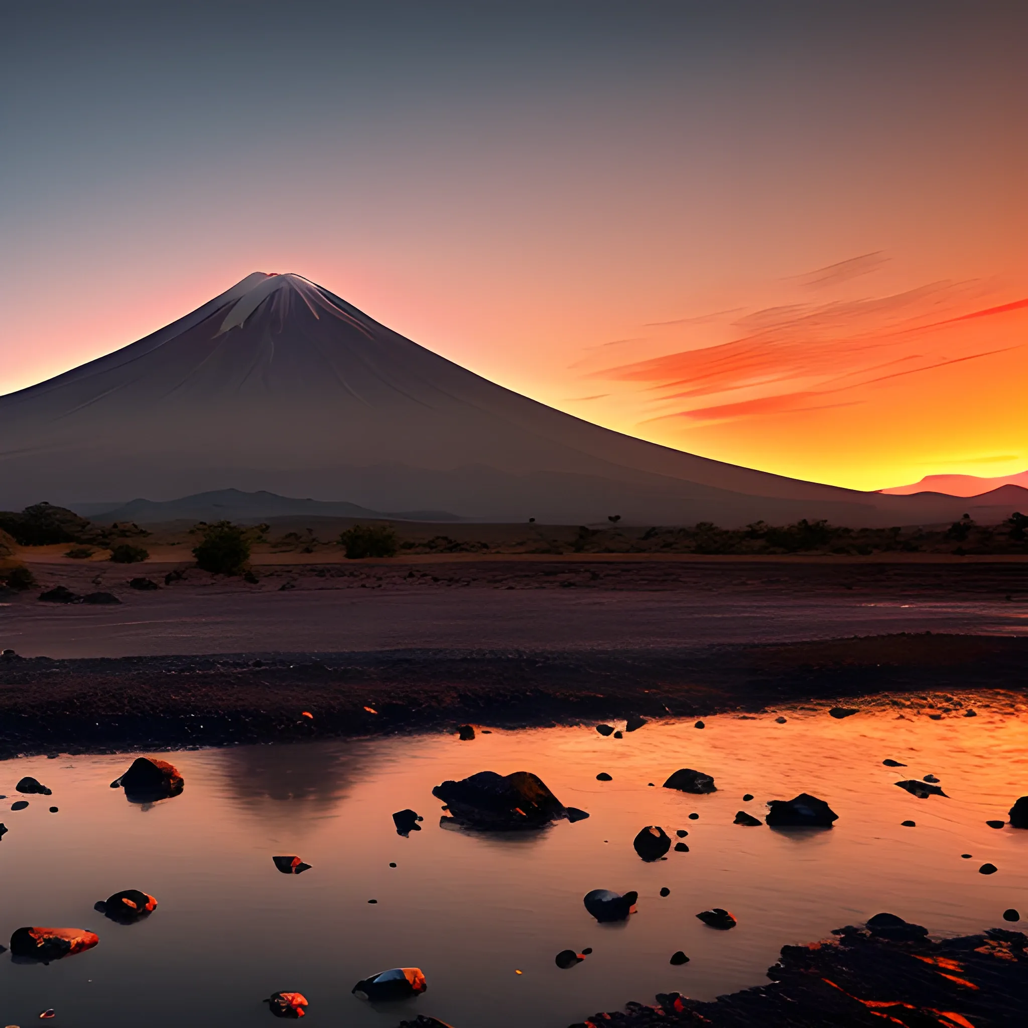  TRex , 4K , Fondo Atardecer , Volcán 