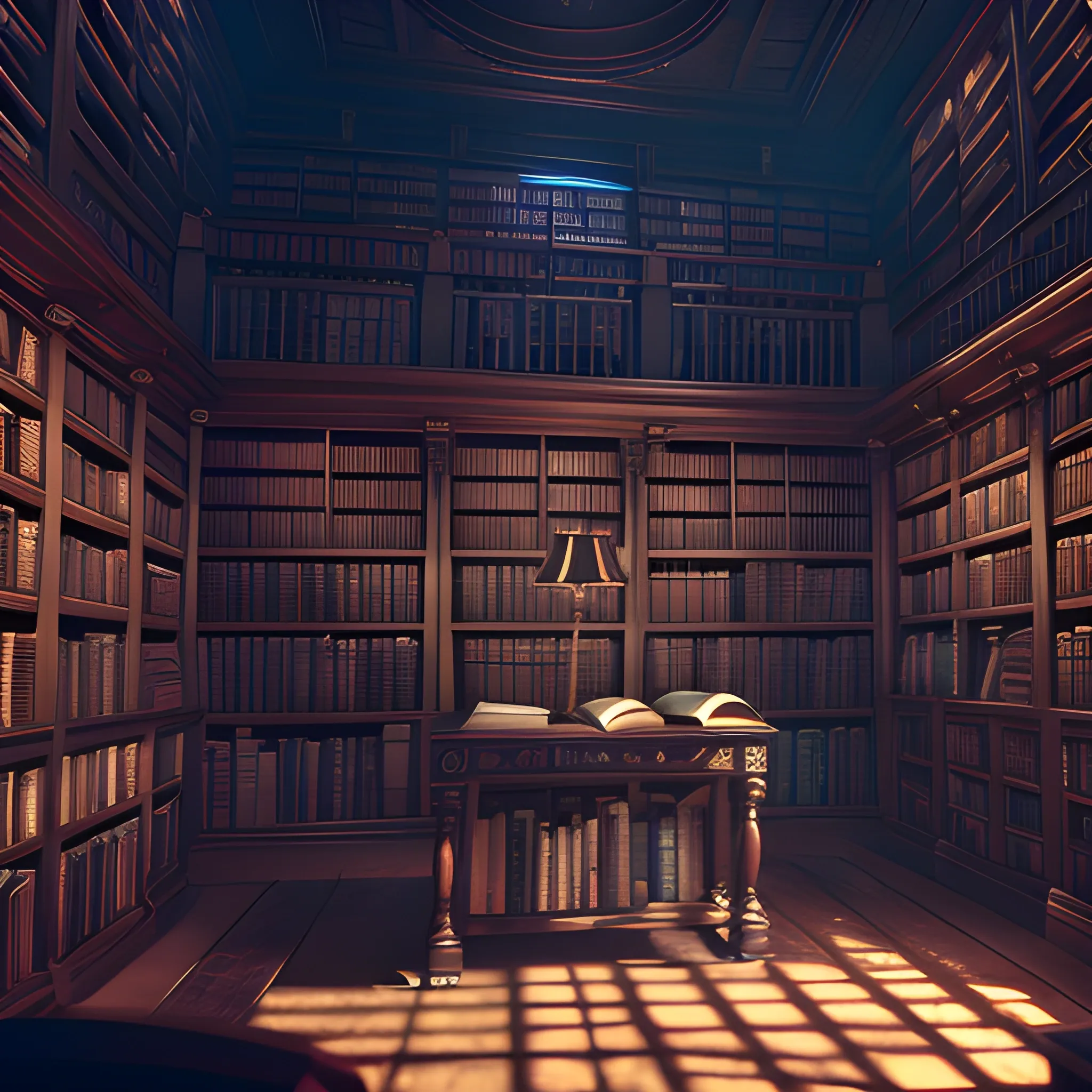  interior of a magic library set in a dark and moody. Highly detailed, 8k wallpaper, HDR, unreal engine 5, 4k, 8k, ray tracing, bloom, lens flare