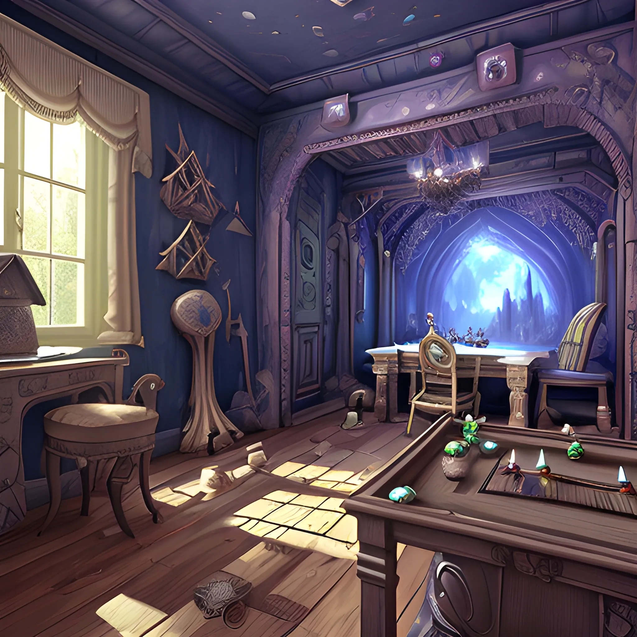 , 3D, fantasy room