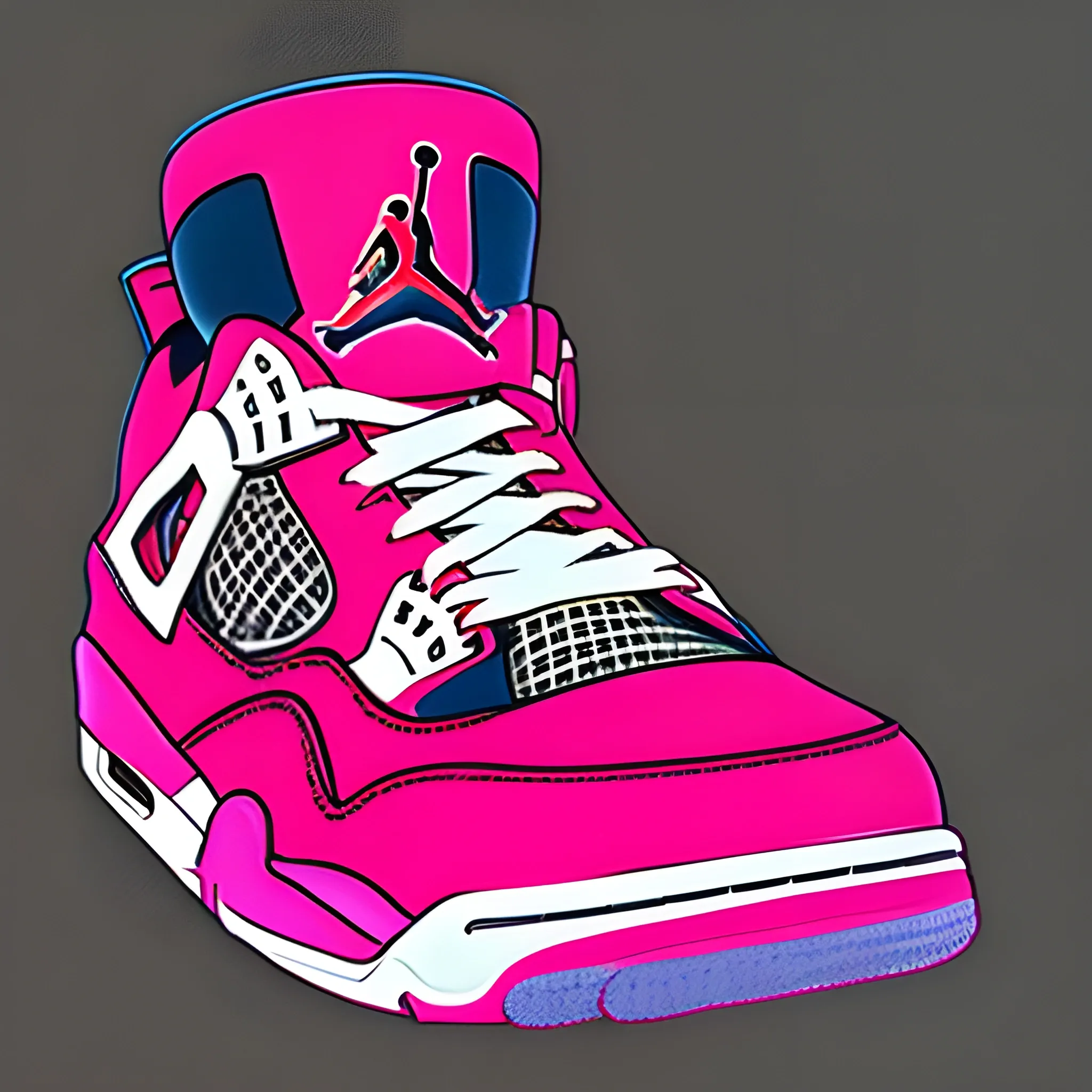 Jordan shoes retro 4 in the style of a 80s, 1980s Pencil Sketch, hi quality resolution, hi detailed 