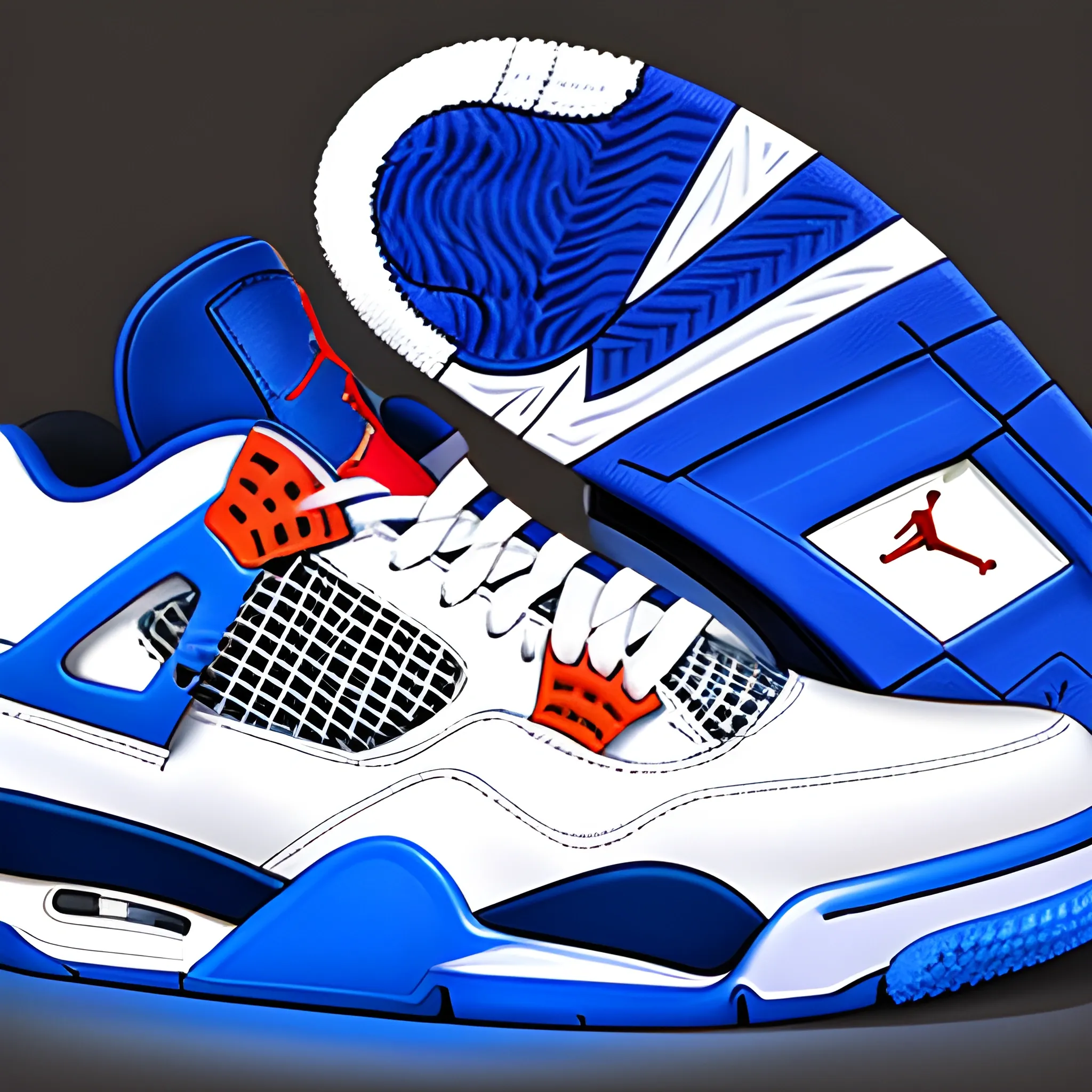 Jordan shoes retro 4 in the style of a 80s, 1980s, hi quality resolution, hi detailed 