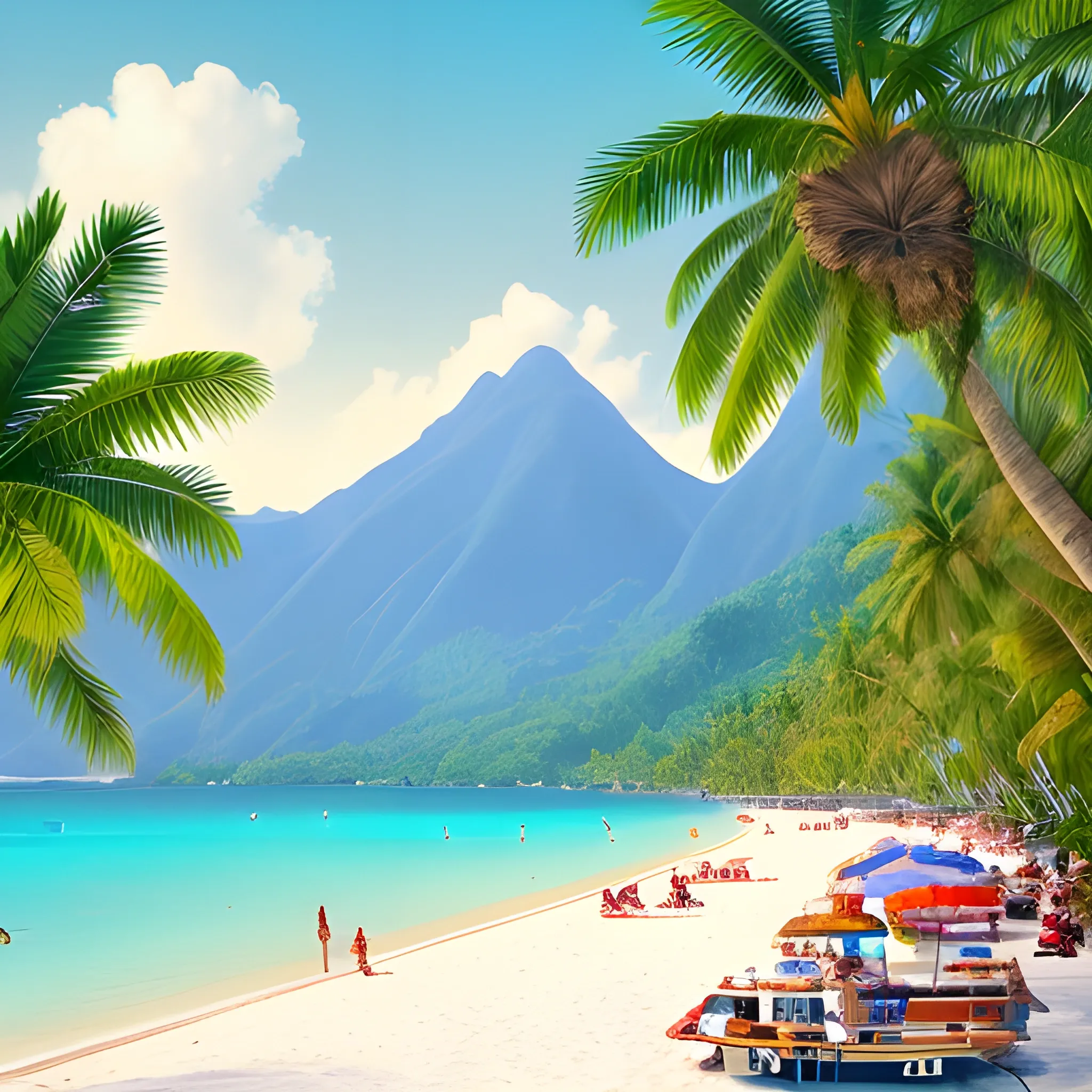 mountains, tourists, lake, beach, rest, coconuts, birds, tropics, palm trees, yachts, relax 8k "width": 1900,
"height": 1900,
