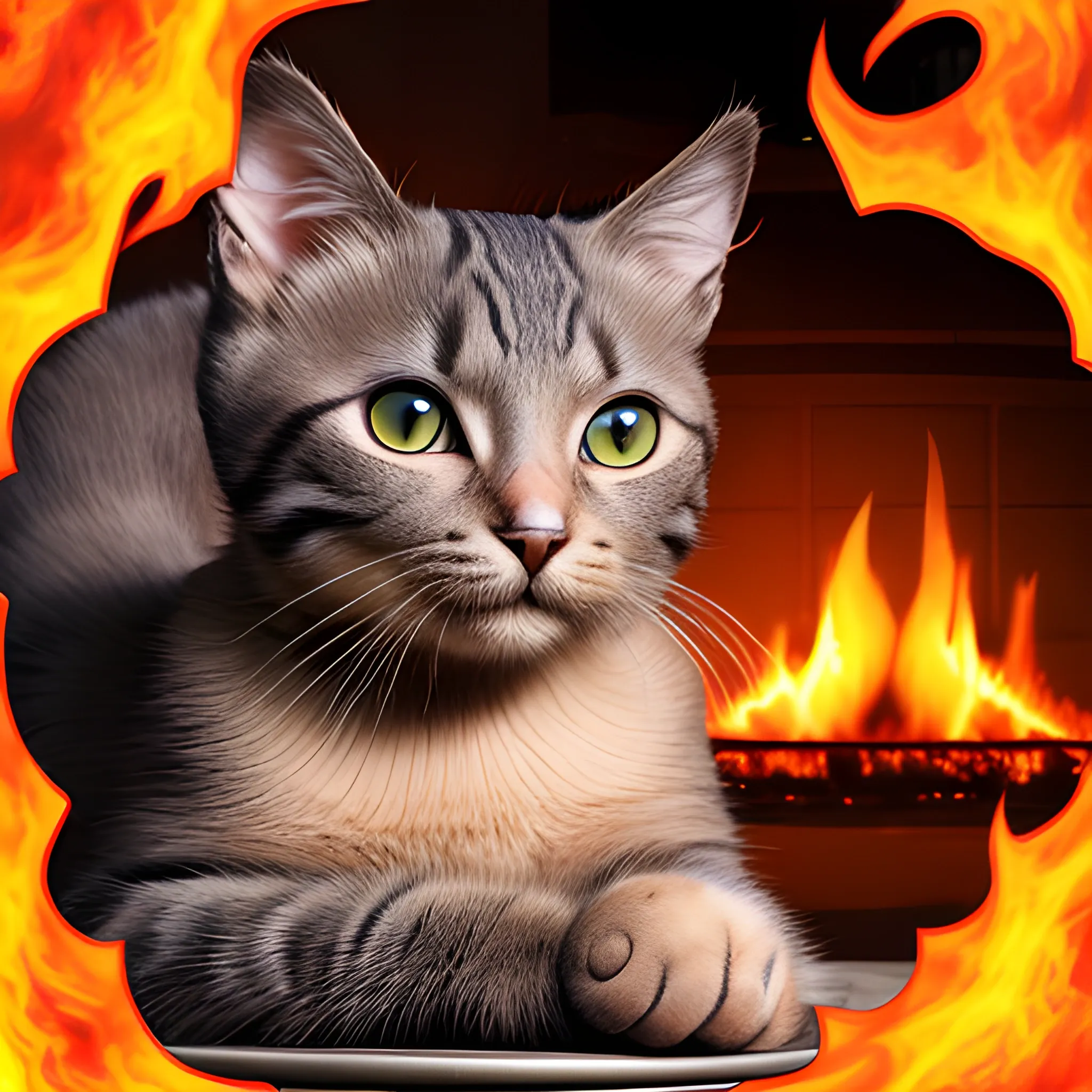 cat fire
, 3D