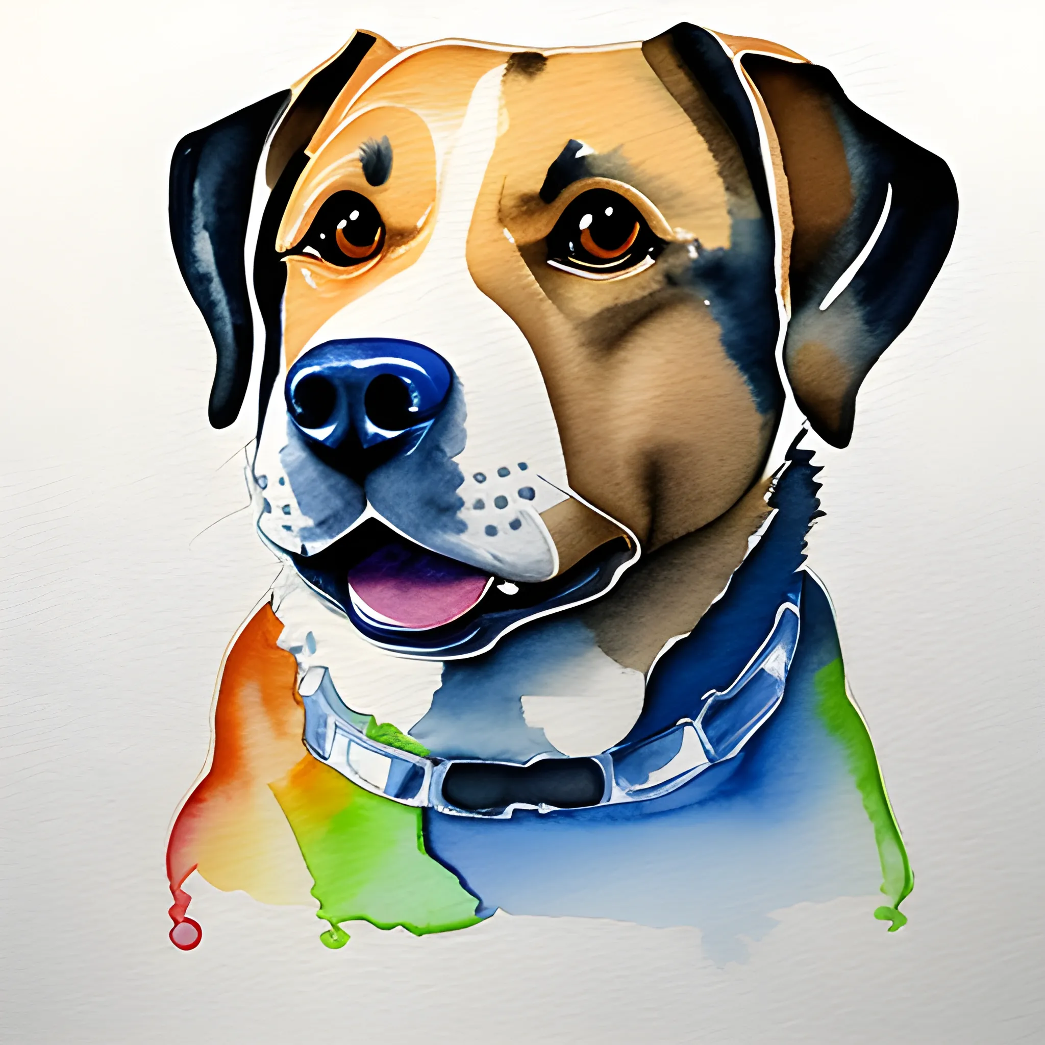 dog, Water Color Arthub.ai