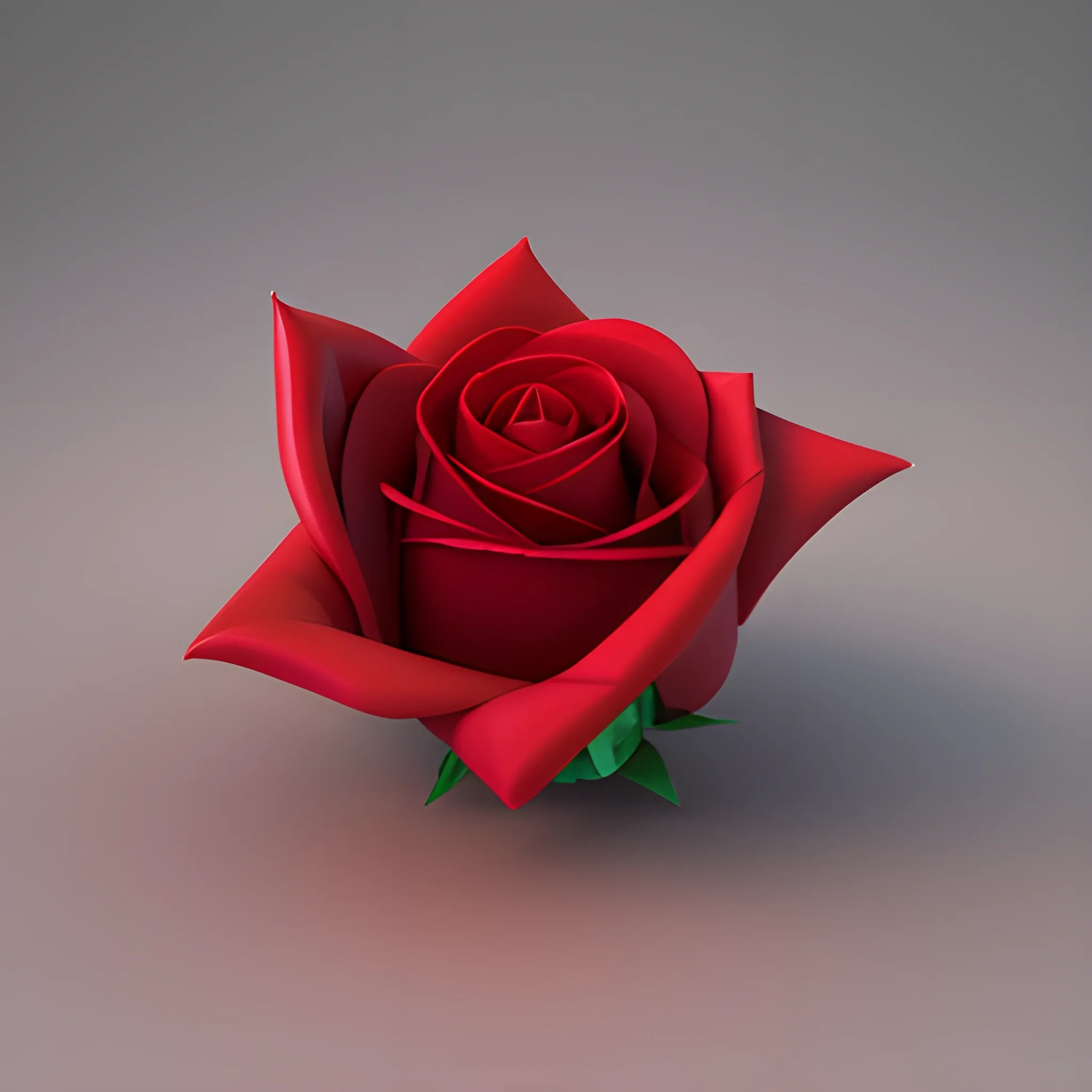 , 3D , rose , red