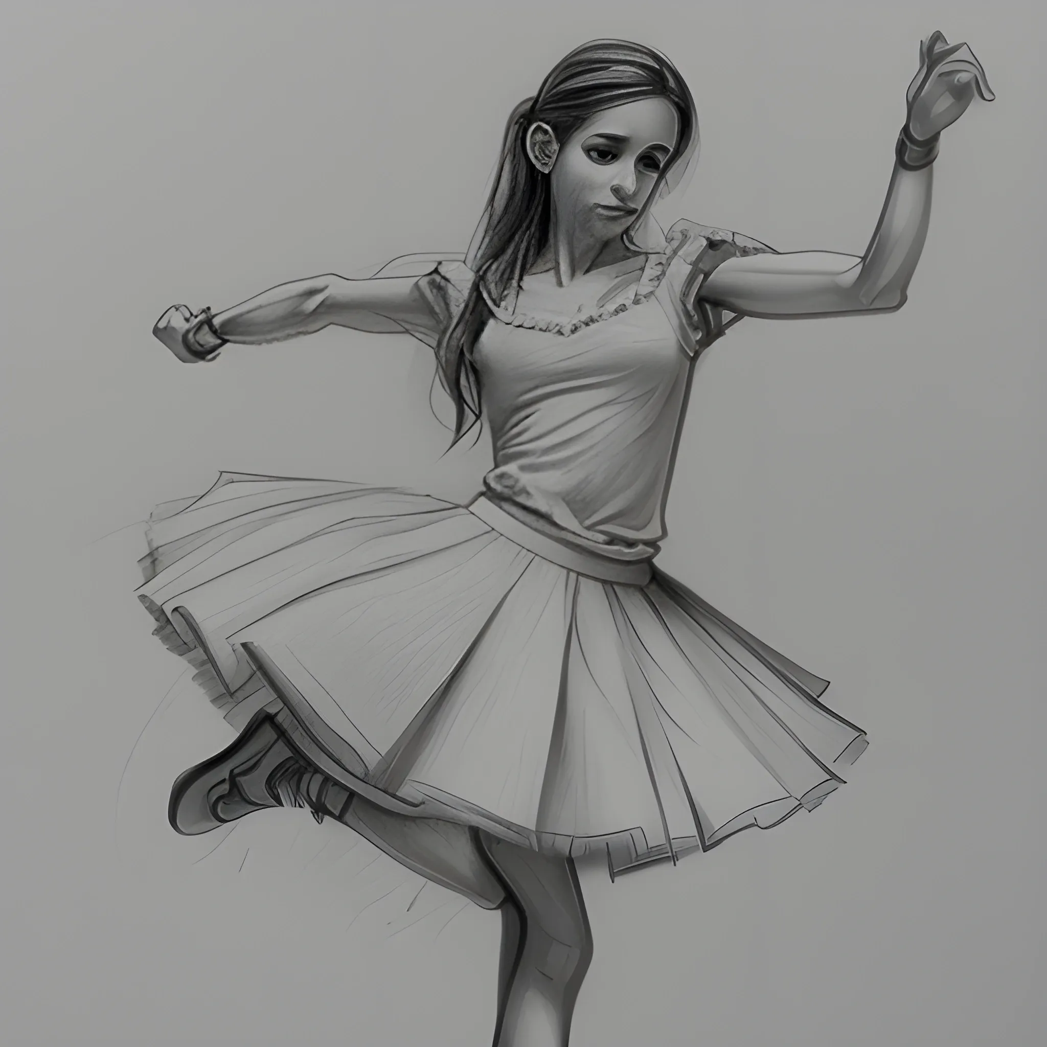 Ánime bailando, Pencil Sketch