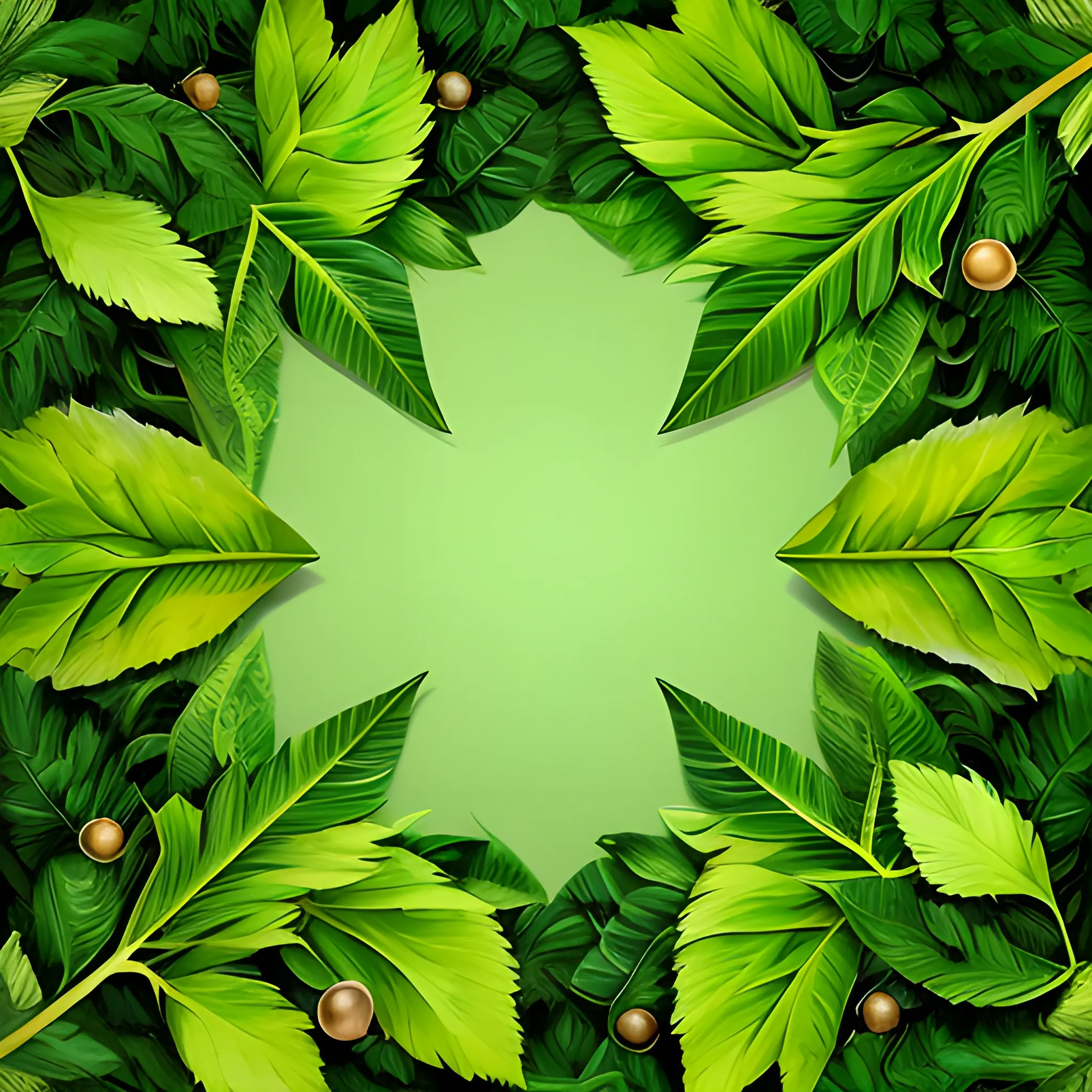 Create background image with nature, freshness, and leaves. It's a background for a natural product, so the background has to convey that.