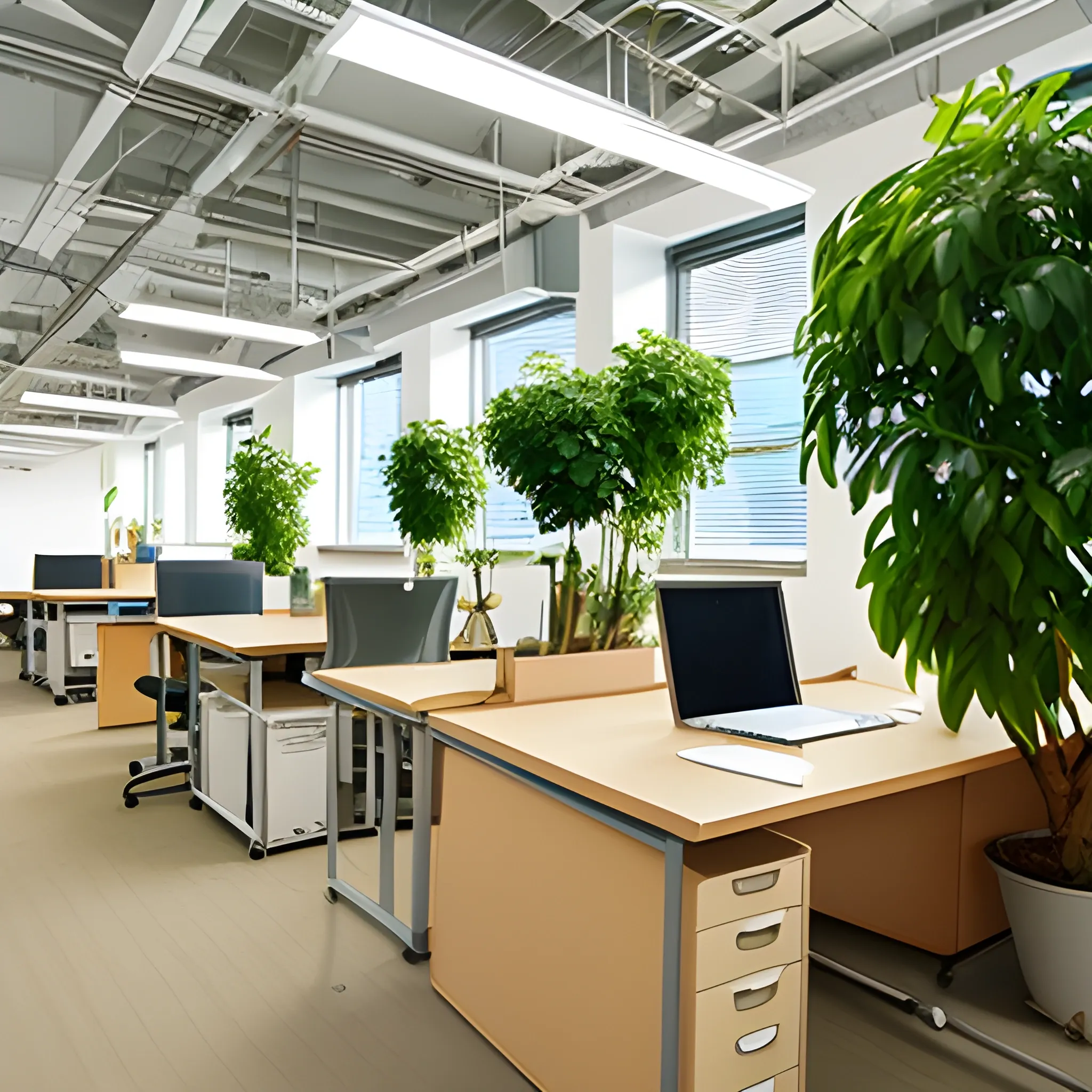 Sustainable eco friendly second hand item filled Office Spaces