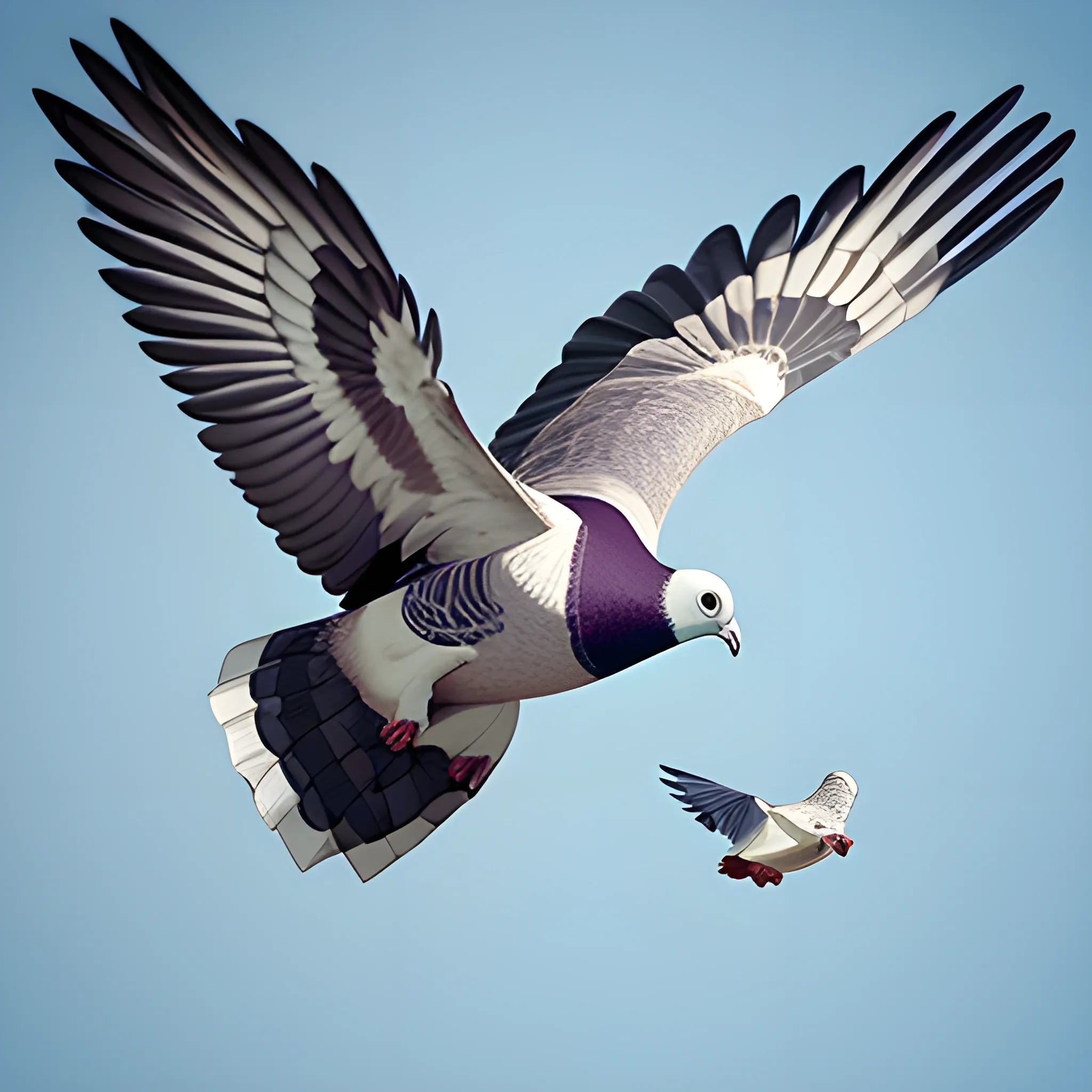 man flying on a giant pigeon