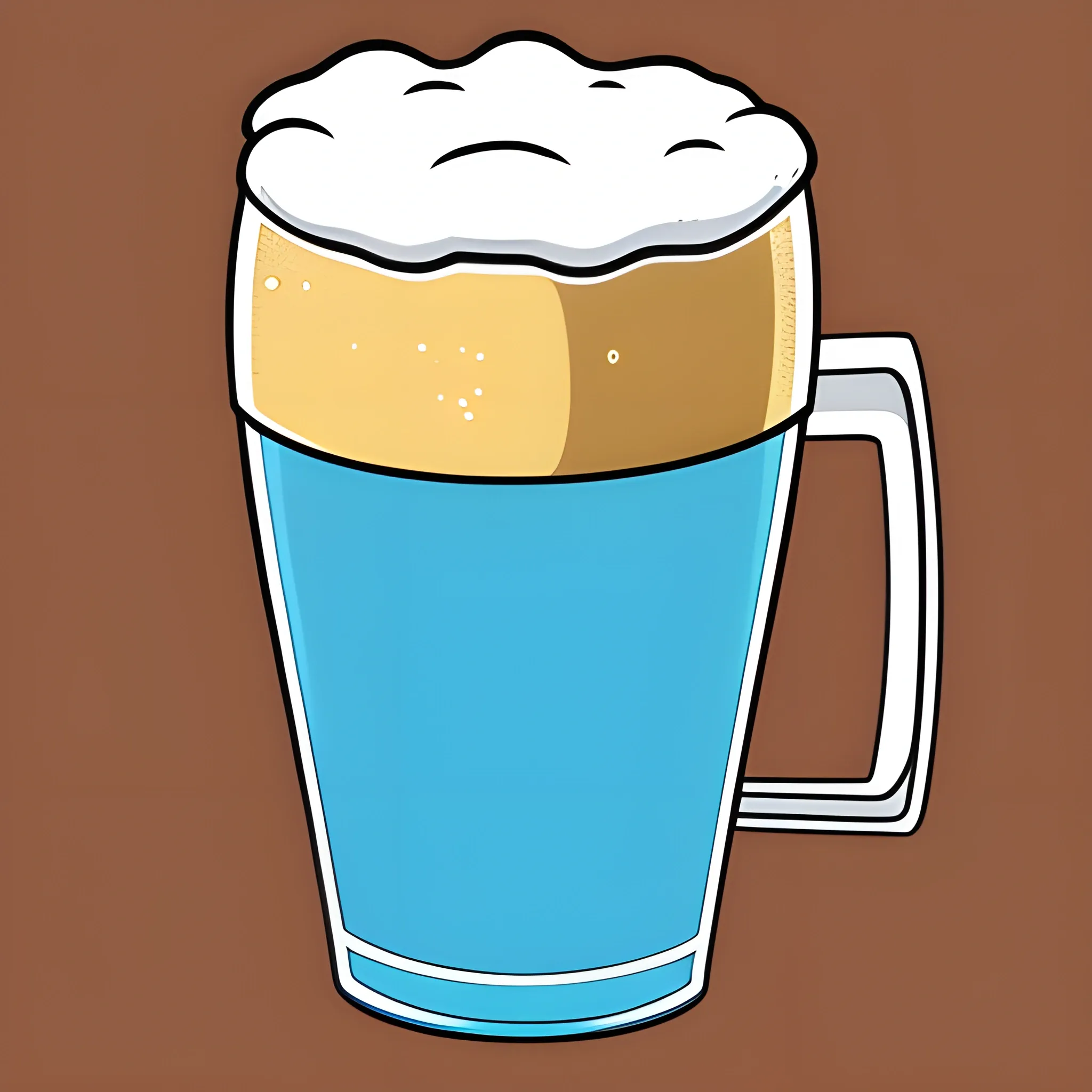 Beerglass, Cartoon, with foam on top